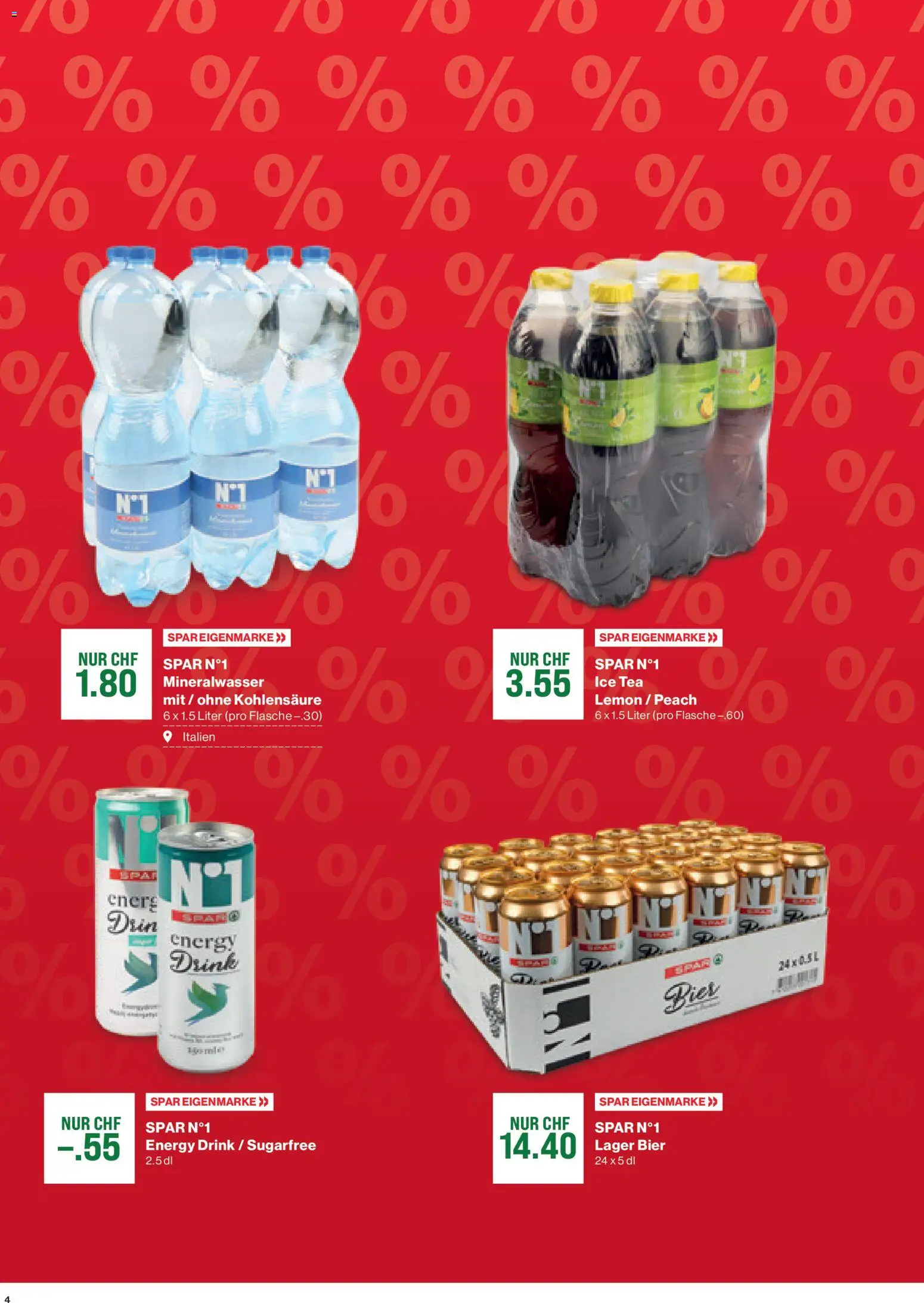 SPAR Aktionen – gültig ab 06.11.2025 | Seite: 4 | Produkte: Mineralwasser, Bier