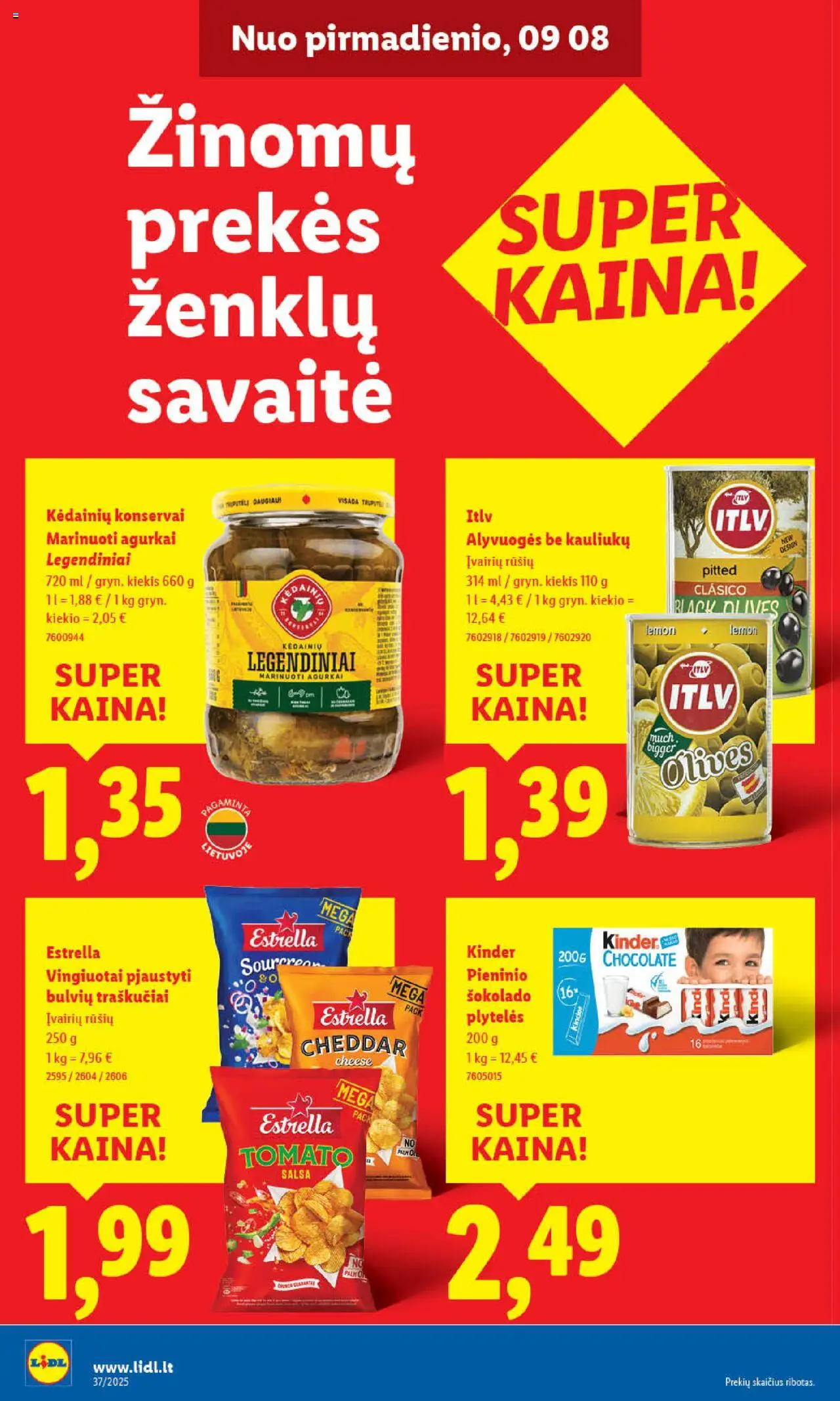 LIDL akcijos nuo 11.09.2025 | Puslapis: 36 | Prekių: Agurkai, Konservai, Traškučiai