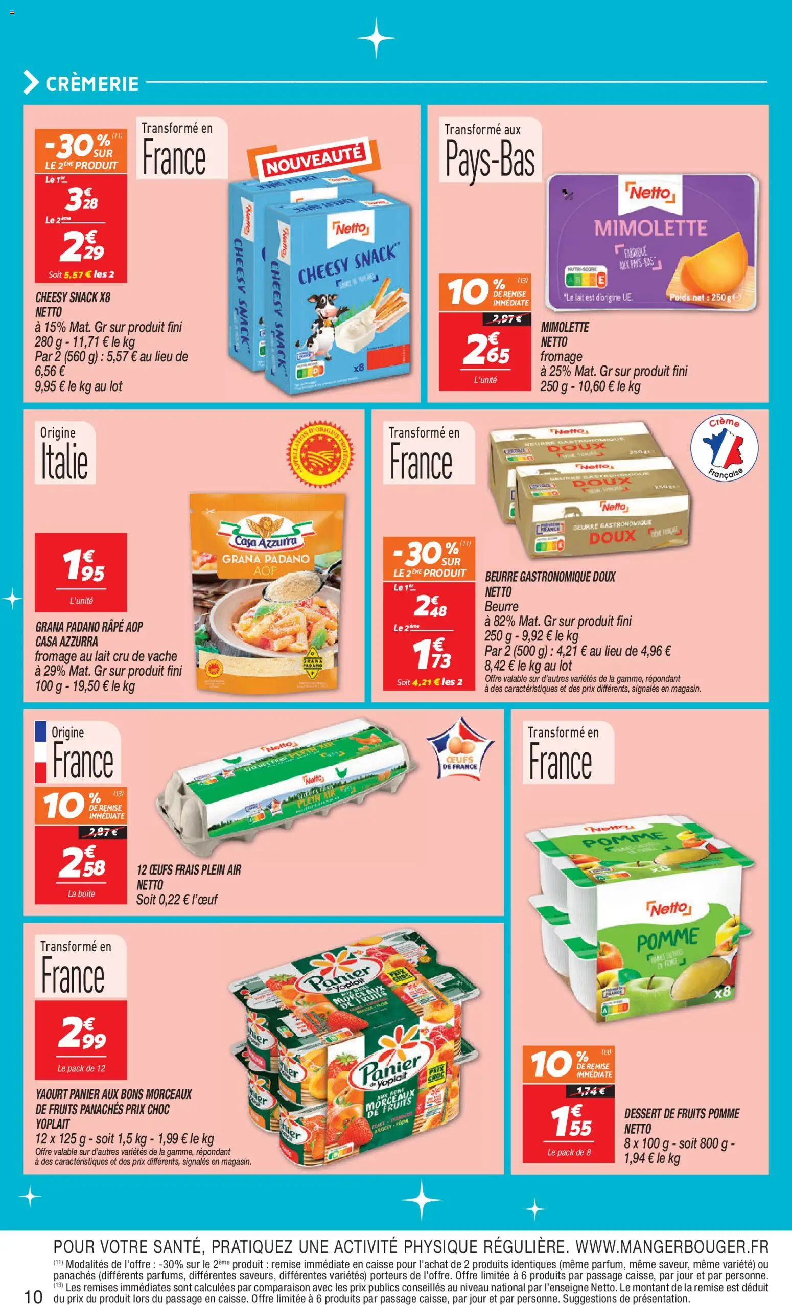 {H1} | Page: 10 | Produits: Poids, Lait, Fromage, Yaourt