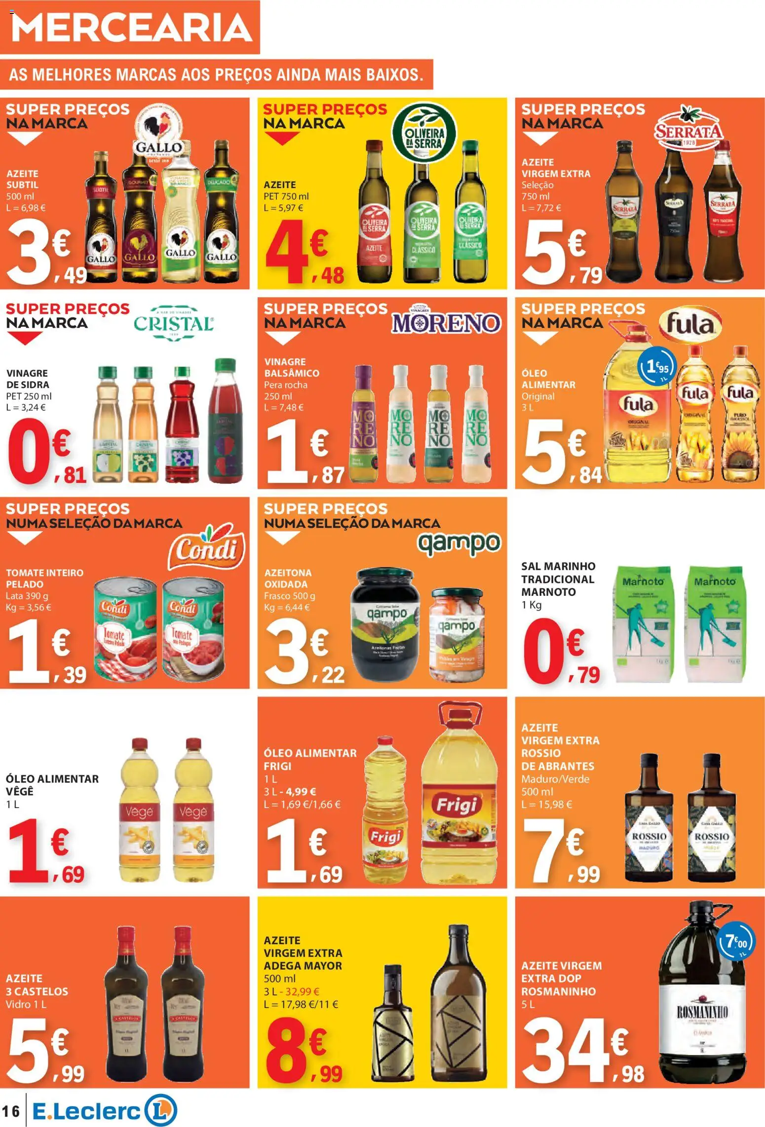 E.Leclerc folheto │ válido de 02.01.2026 | Página: 16 | Produtos: Vinagre balsâmico, Sal, Óleo, Tomate