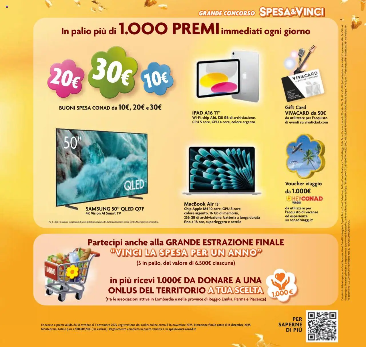 Volantino Conad del 22.10.2025 | Pagina: 3 | Prodotti: smart TV, Laptop, Ipad, Batteria