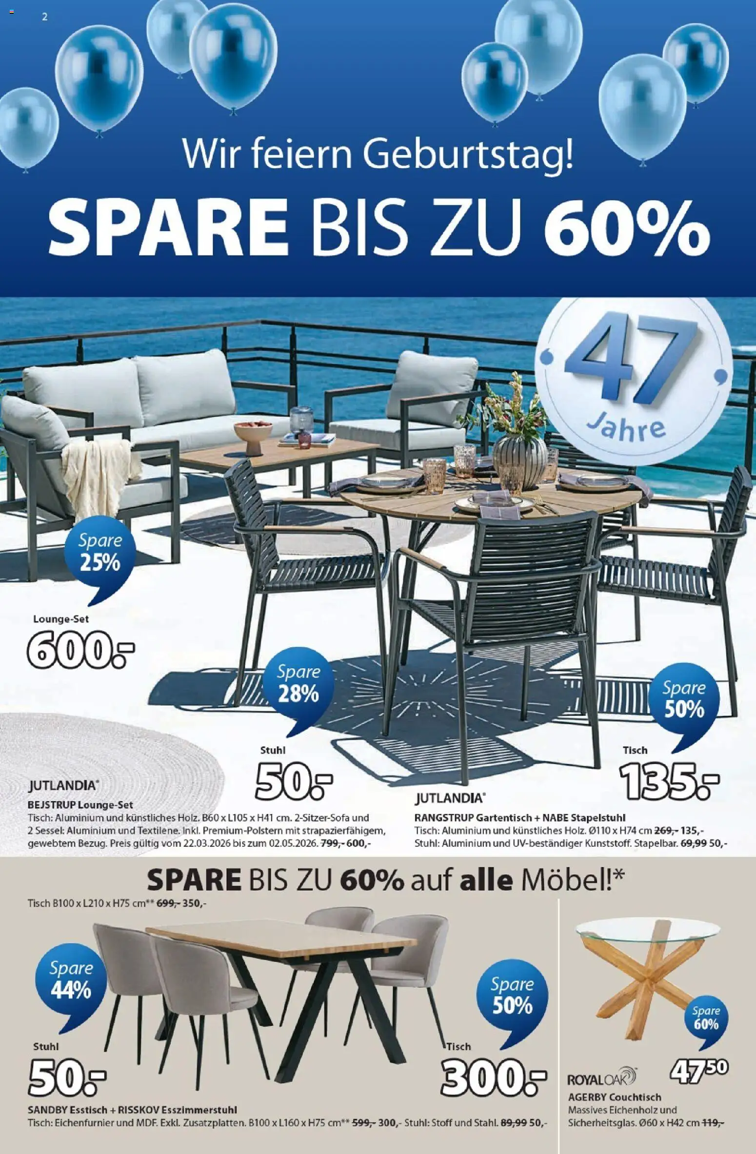 Prospekt JYSK  – gültig ab 15.02.2026 | Seite: 2 | Produkte: Esstisch, Couchtisch, Tisch, Stuhl