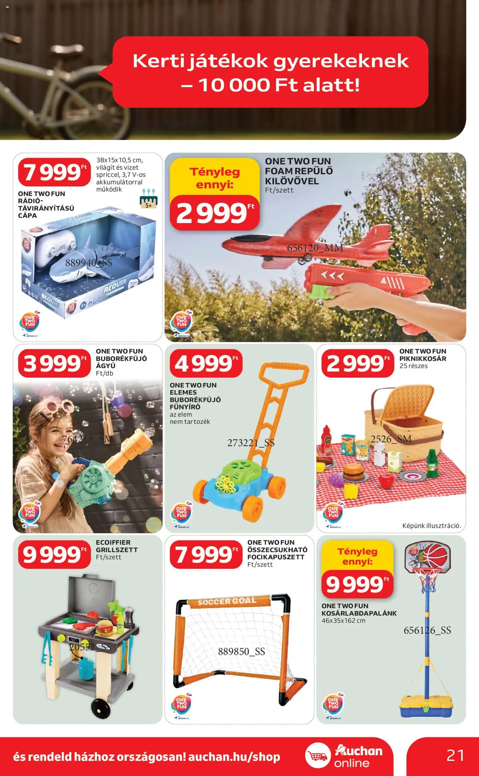 Auchan akciós ujság - amely érvényes a következő dátumtól: 05.03.2026 | Oldal: 21 | Termékek: Rádió, Játékok, Fűnyíró