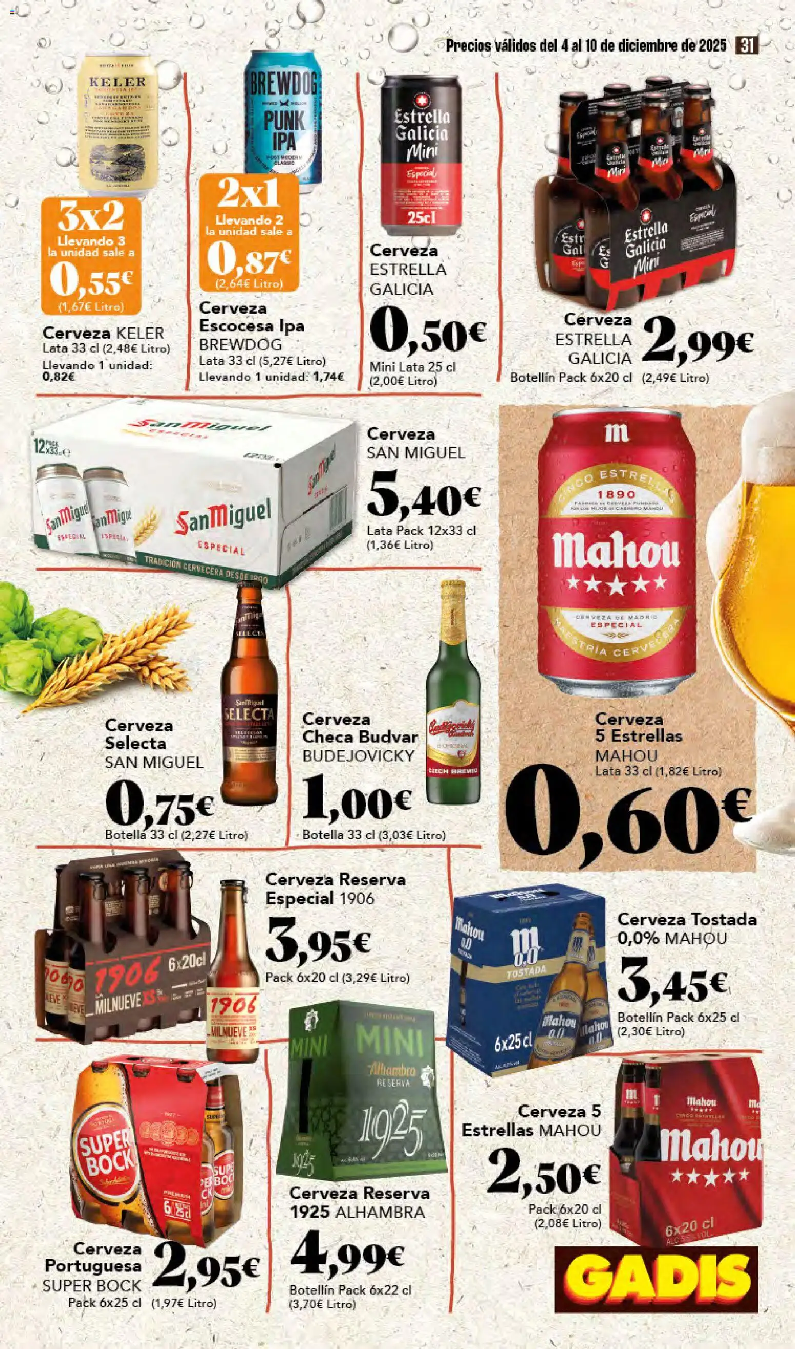 Gadis - folleto │ válido desde el 04.12.2025 | Página: 31 | Productos: Cerveza