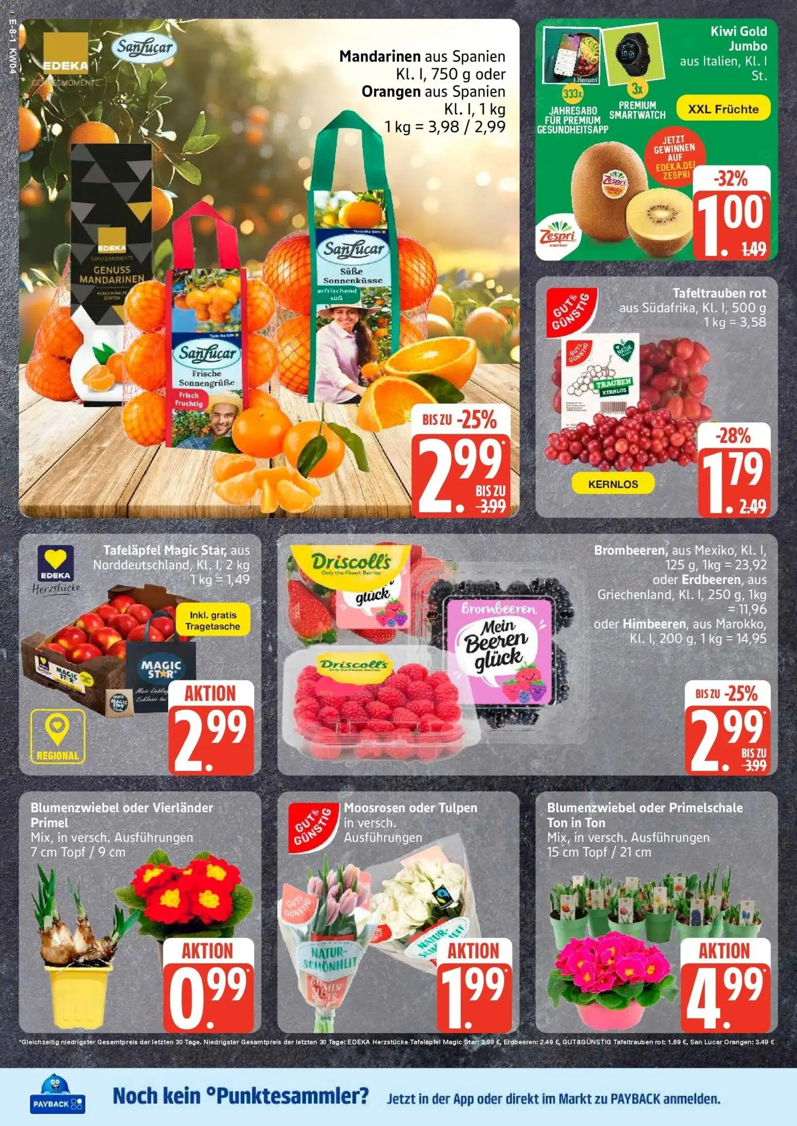 Edeka prospekt Bremervörde	 – gültig ab 18.01.2026 | Seite: 10 | Produkte: Trauben, Orangen, Erdbeeren, Kiwi