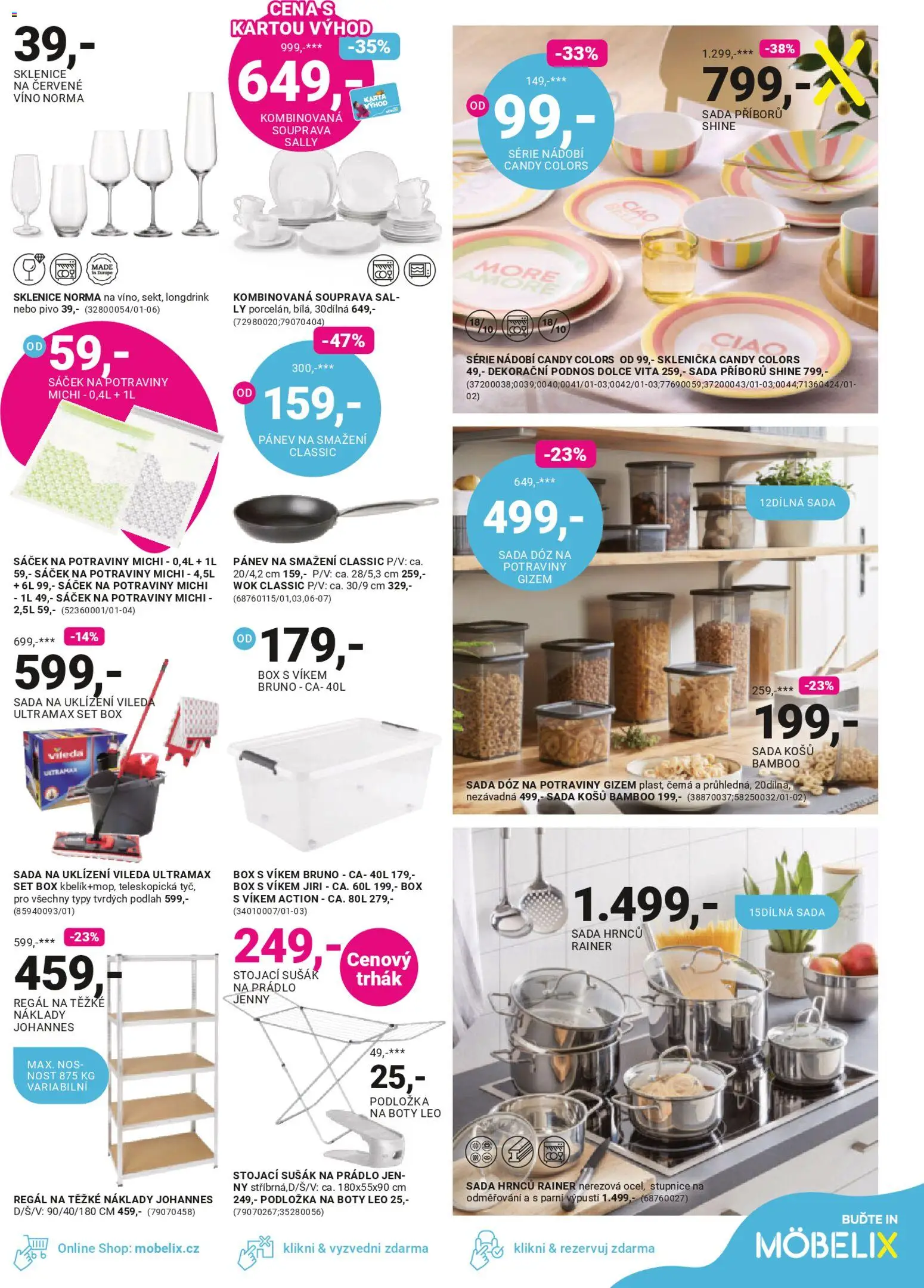 Möbelix leták od 06.04.2026 | Strana: 15 | Produkty: Podnos, Sada hrnců, Boty, Sklenice