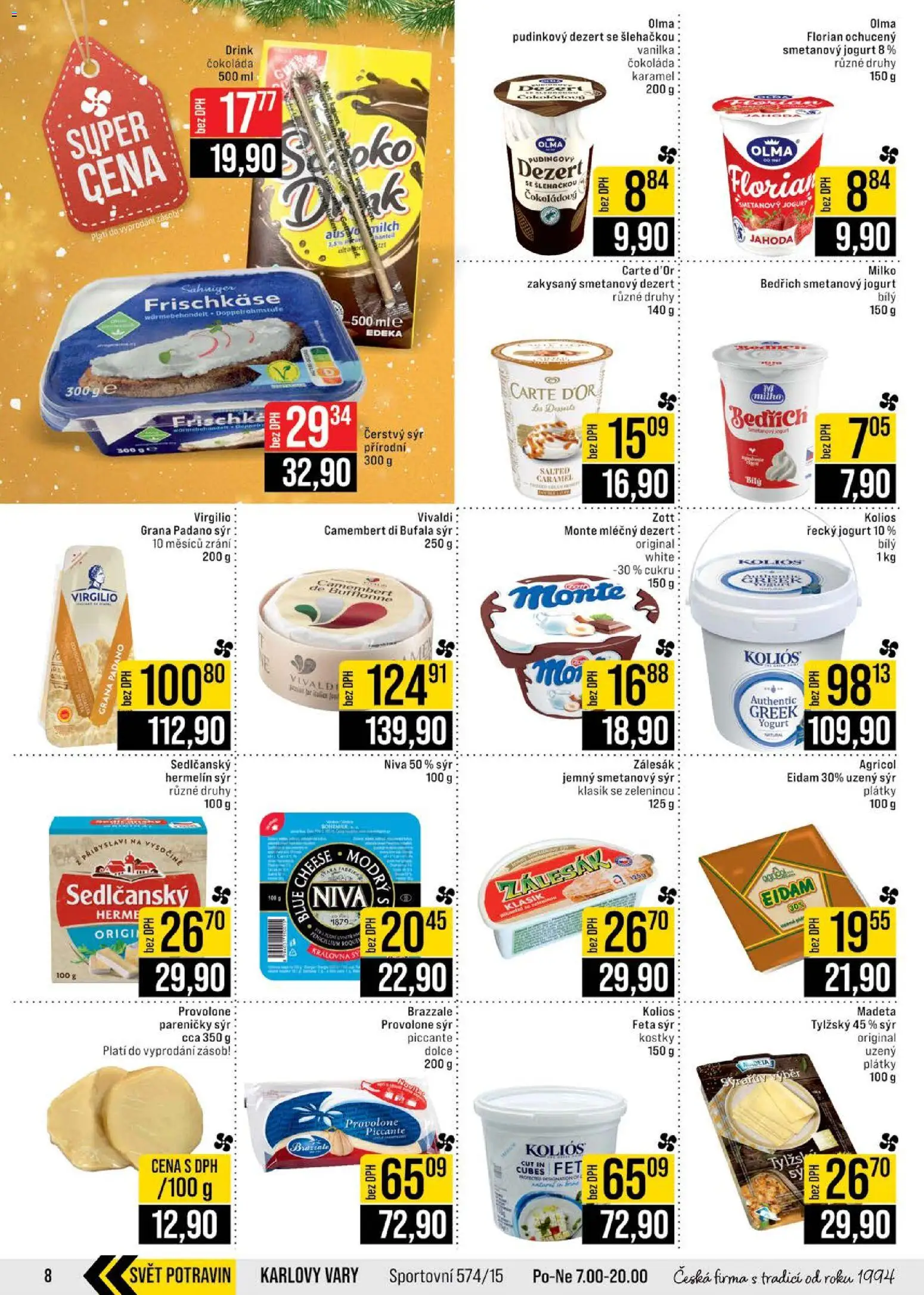 Jip leták - Cash & Carry od 24.12.2025 | Strana: 8 | Produkty: Eidam, Provolone, Camembert, Feta