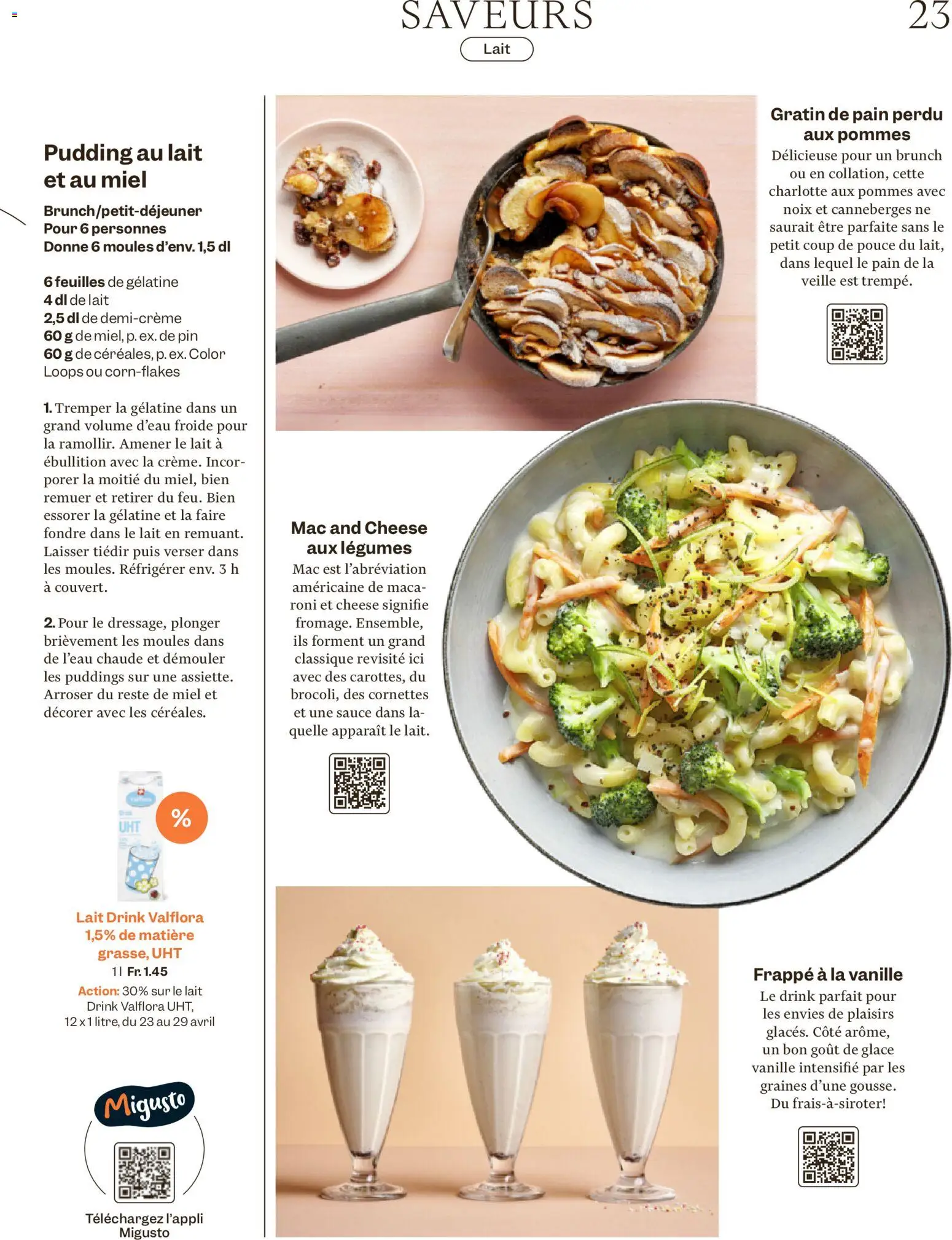 Migros aktionen FR – gültig ab 22.04.2026 | Seite: 23 | Produkte: Glace, Pudding