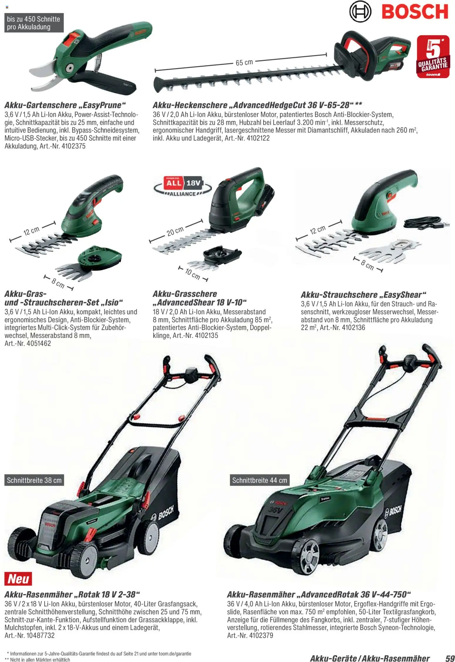Toom Baumarkt Gartenpflege & Teich 2026 – gültig ab 20.02.2026 | Seite: 59 | Produkte: Bosch
