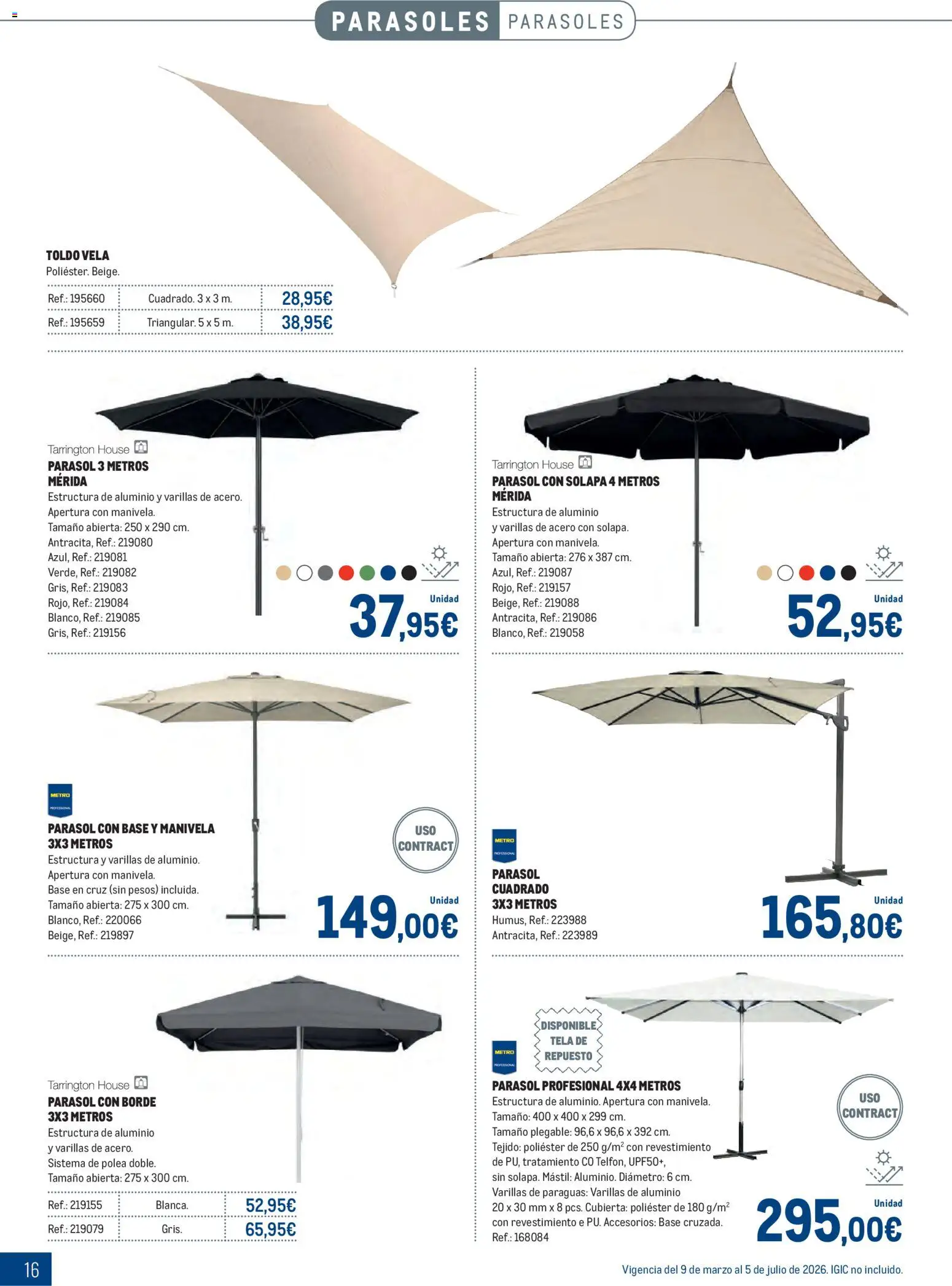 Makro - Especial Terrazas Canarias │ válido desde el 09.03.2026 | Página: 16 | Productos: Vela