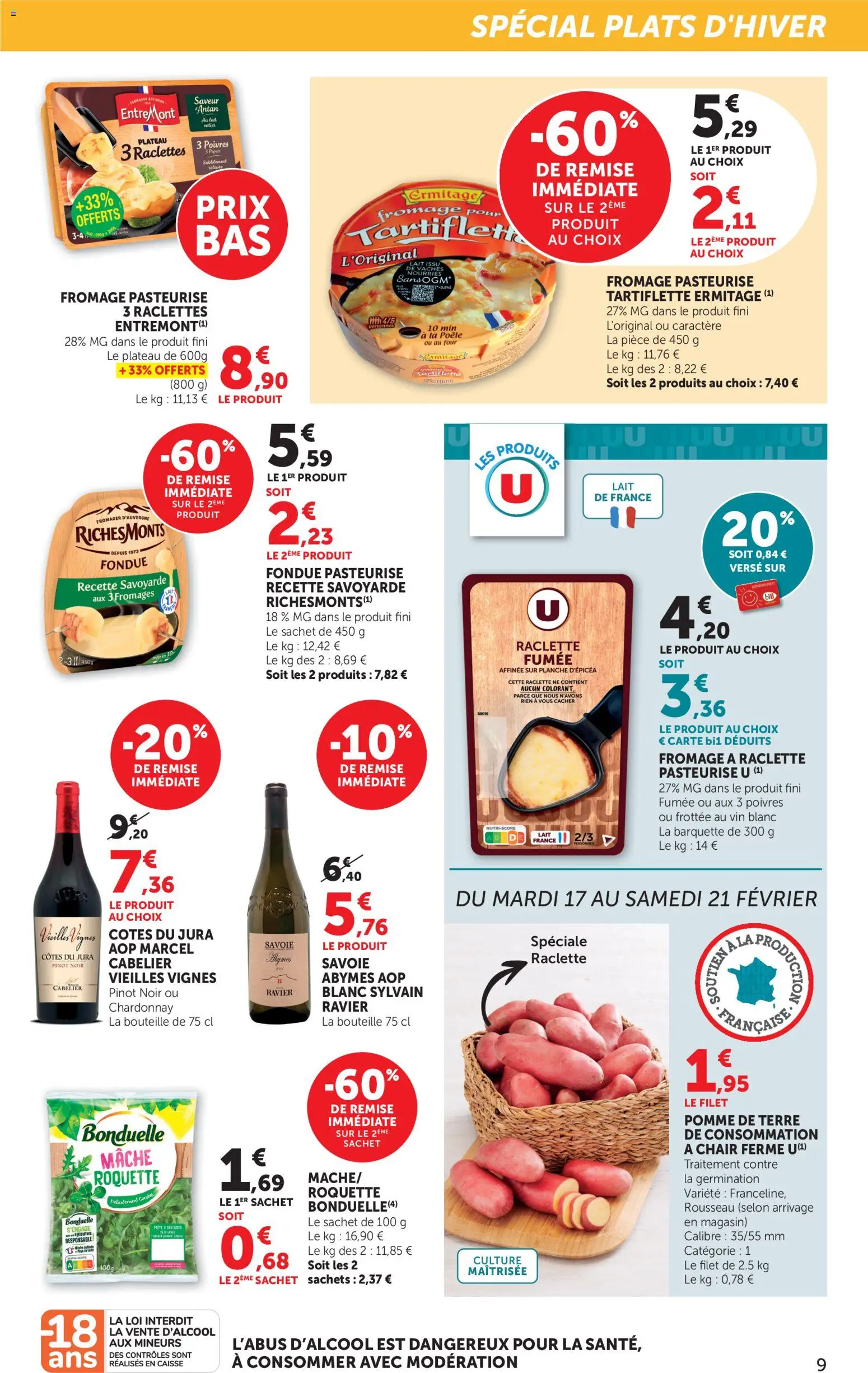 {H1} | Page: 9 | Produits: Marcel, Raclette, Roquette, Fromage pour tartiflette