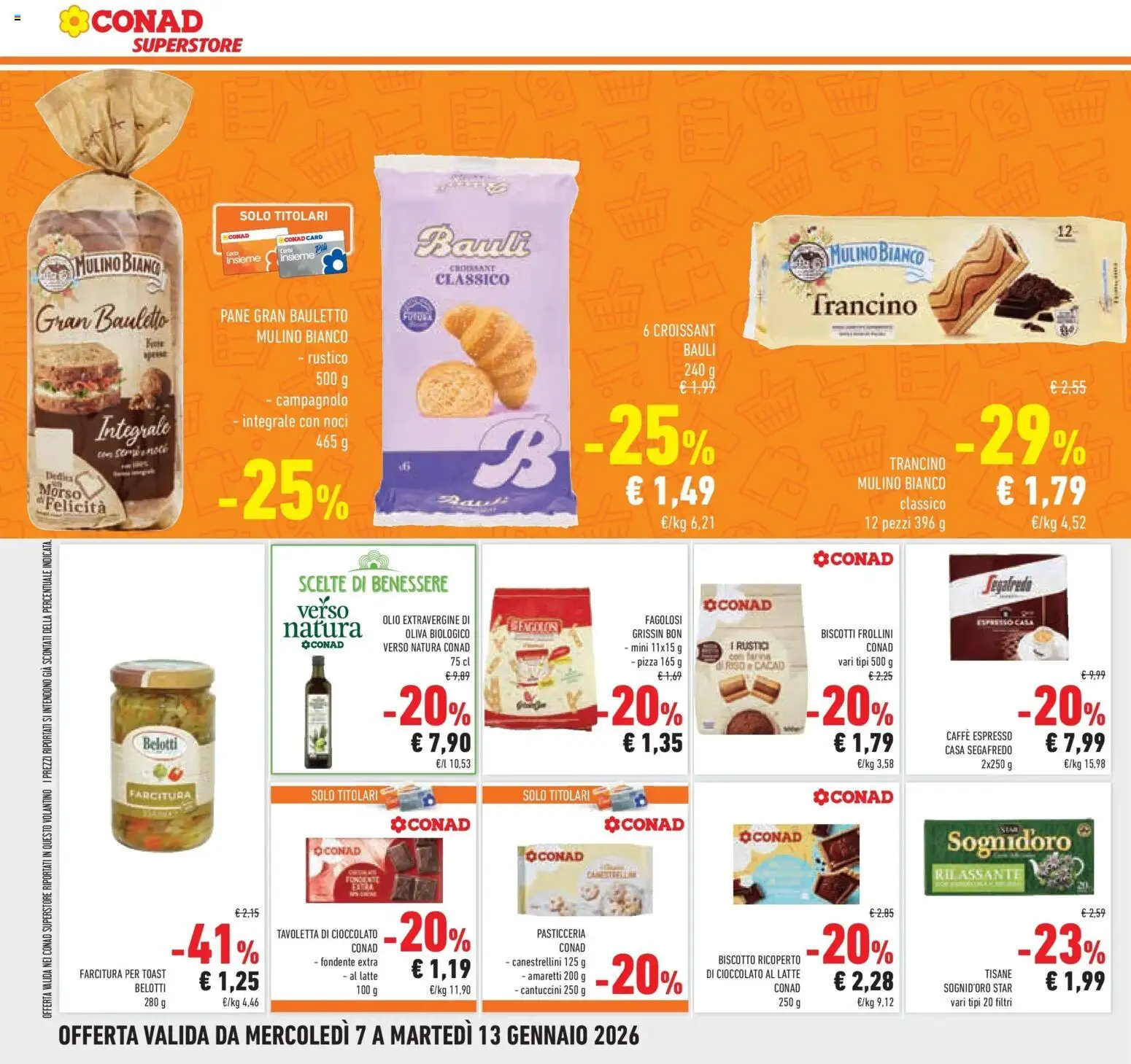 Volantino Conad del 07.01.2026 | Pagina: 10 | Prodotti: Noci, Croissant, Frollini, Topping