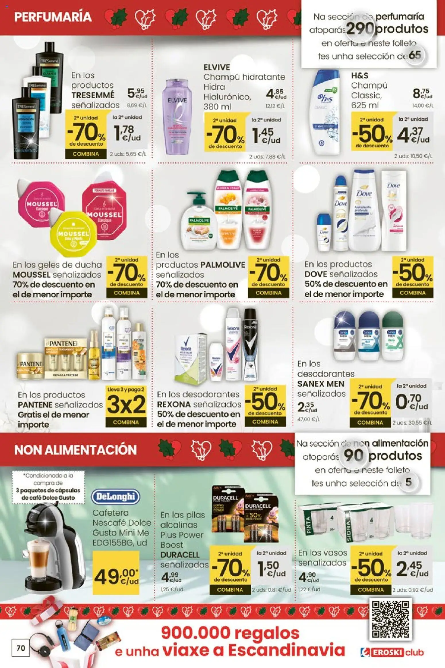 Eroski - Nadal  │ válido desde el 18.12.2025 | Página: 70 | Productos: Champú, Café, Vasos, Cafetera