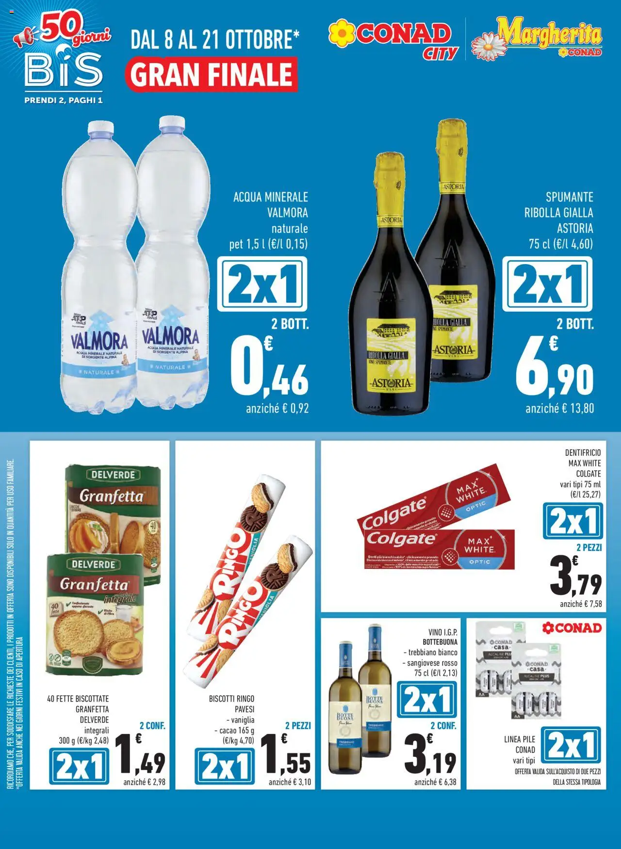 Volantino Conad del 08.10.2025 | Pagina: 14 | Prodotti: Vino, Spumante, Fette biscottate, Acqua minerale