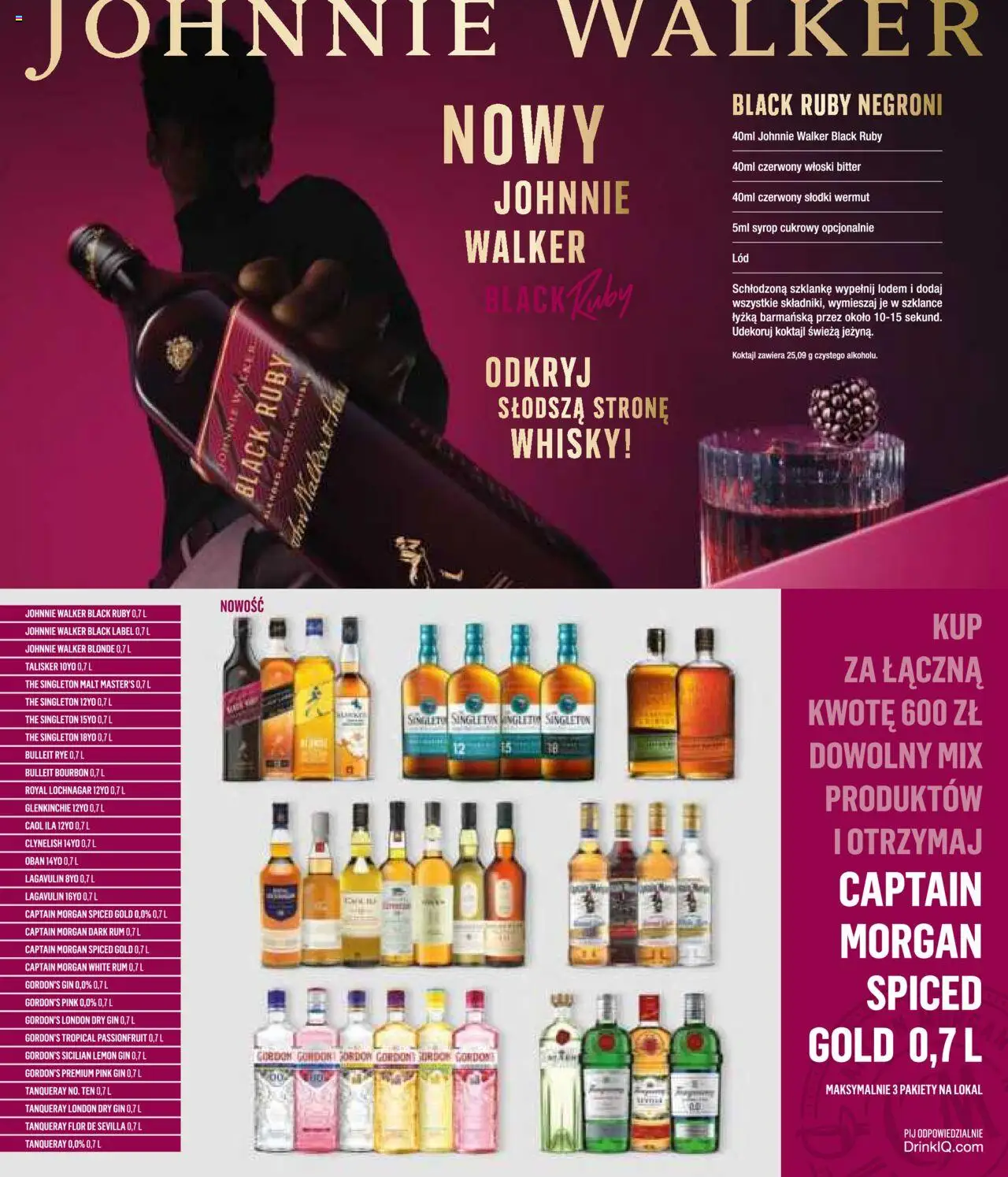 Eurocash Gazetka - Horeca od 01.06.2025 | Strona: 22 | Produkty: Bourbon, Captain Morgan, Gin, Whisky