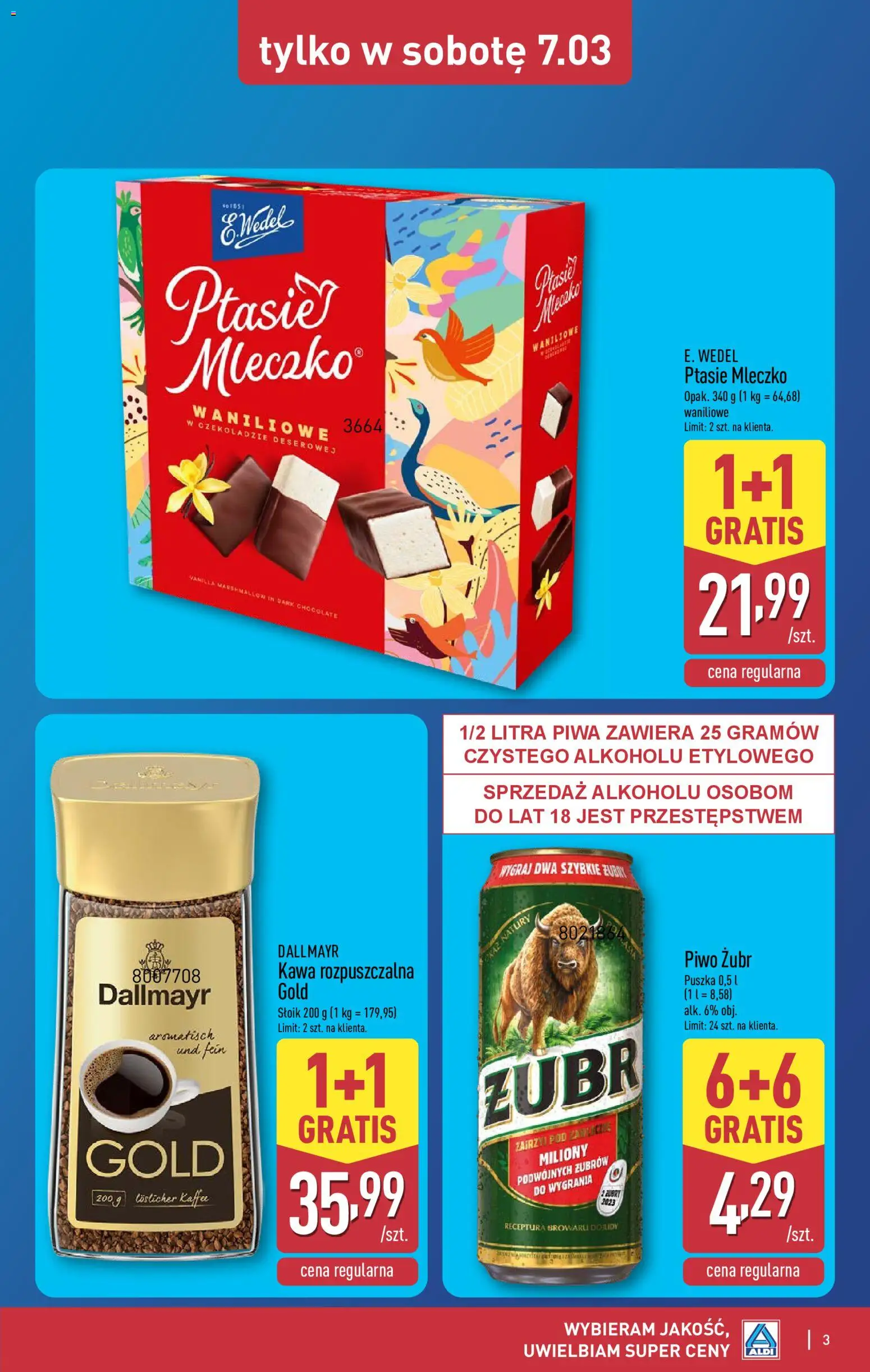 Aldi Polsko leták - Oferta weekendowa od 05.03.2026 | Strana: 3 | Produkty: Marshmallow, Zubr