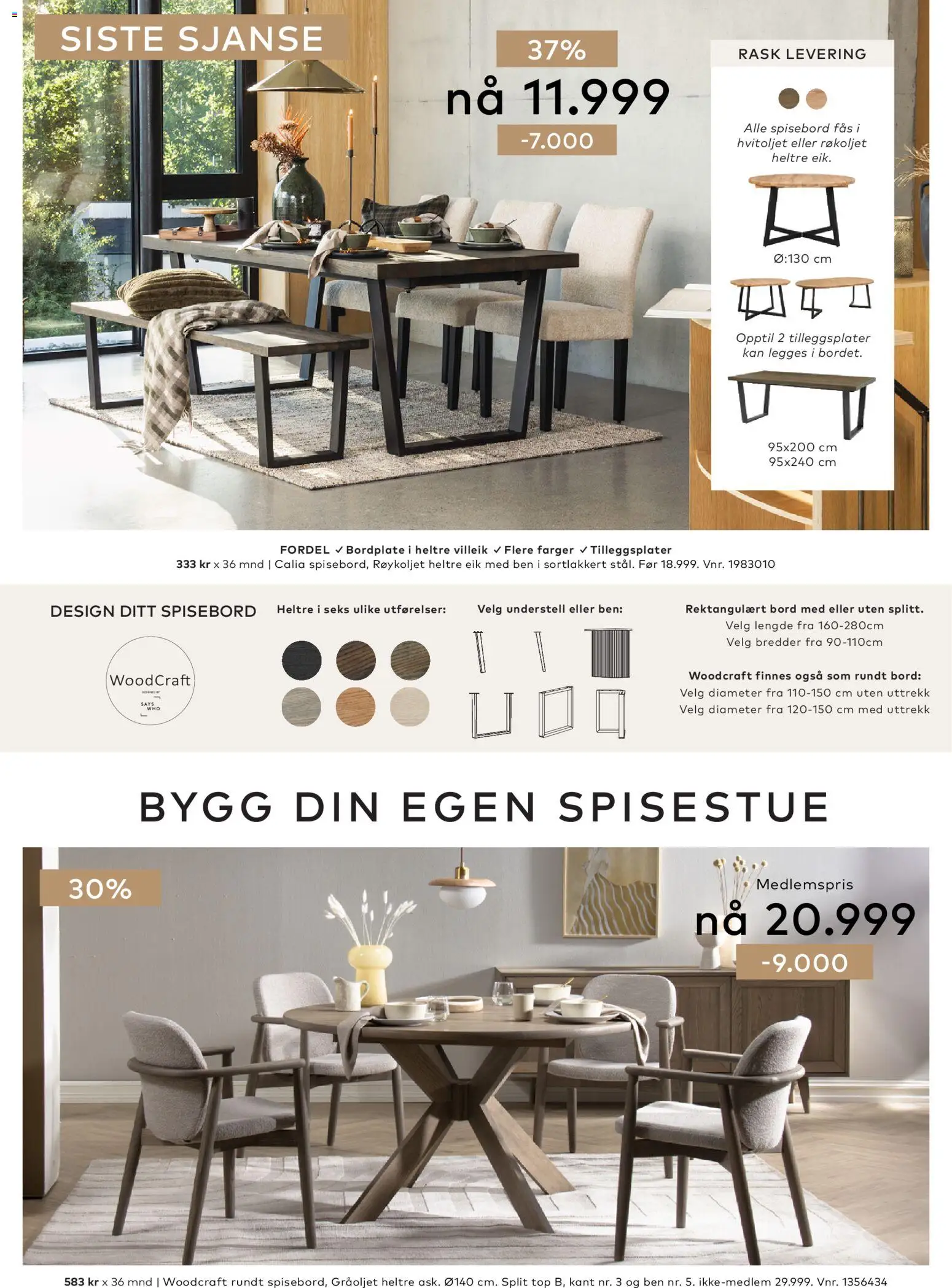 {H1} | Side: 21 | Produkter: Spisebord, Bord