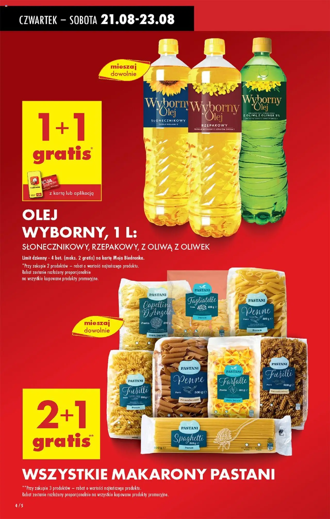 Biedronka gazetka - Oferta w tym tygodniu od 21.08.2025 | Strona: 6 | Produkty: Oliwa z oliwek, Penne, Olej, Makarony