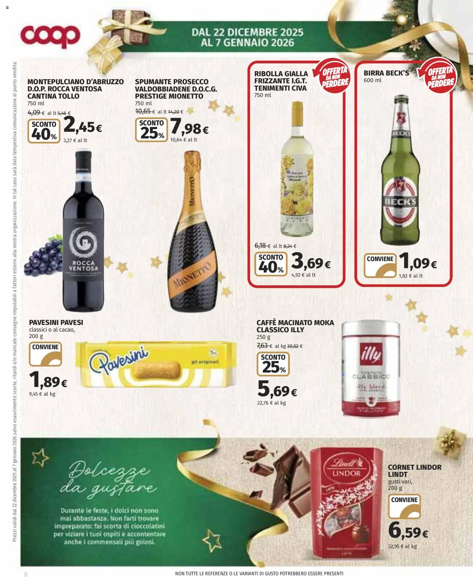 Volantino COOP del 22.12.2025 | Pagina: 8 | Prodotti: Caffè, Birra, Data, Spumante