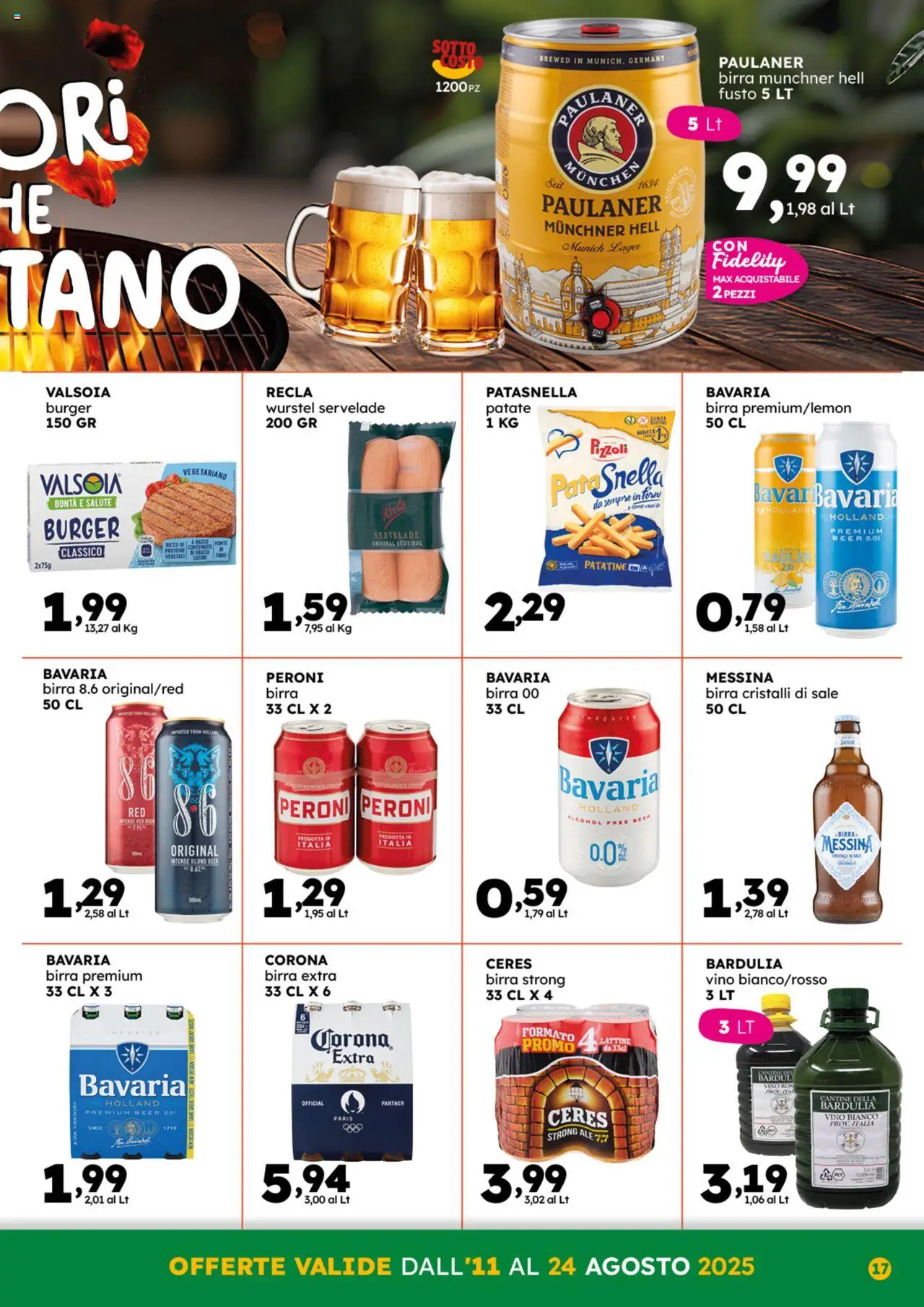 Volantino GECOP del 11.08.2025 | Pagina: 17 | Prodotti: Patatine, Sale, Vino, Wurstel
