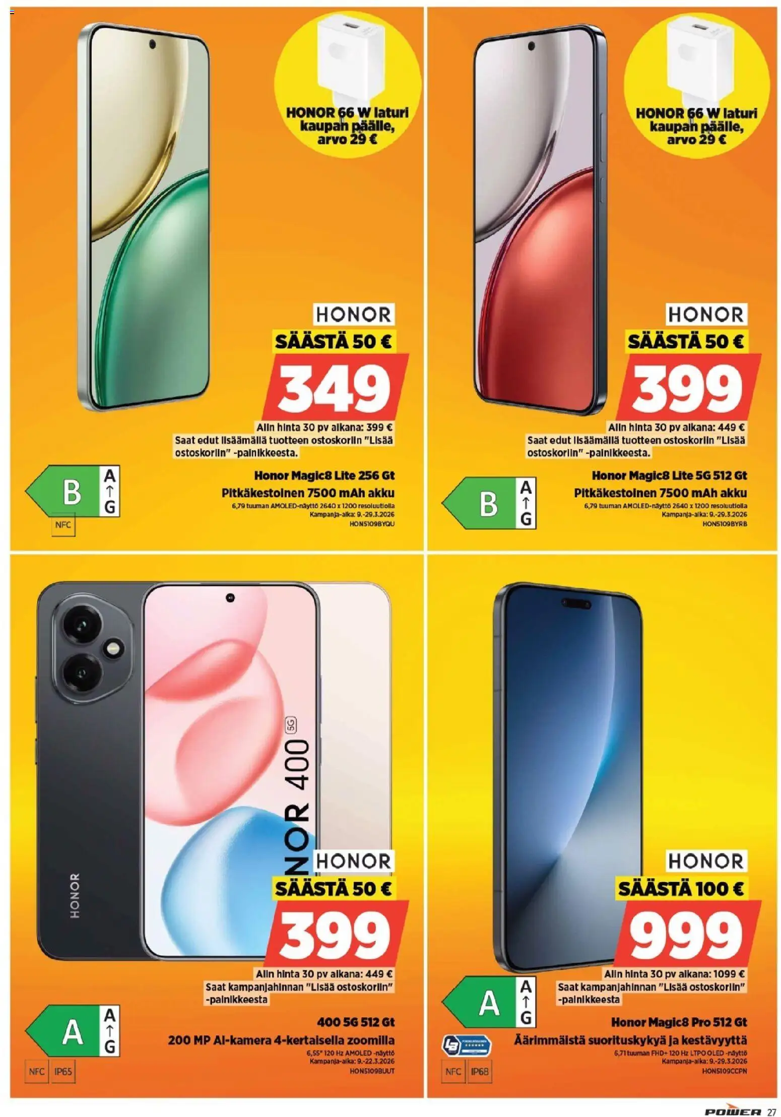 Power tarjoukset – voimassa 16.03.2026 alkaen | Sivu: 28 | Tuotteet: Akku, Näyttö, Laturi