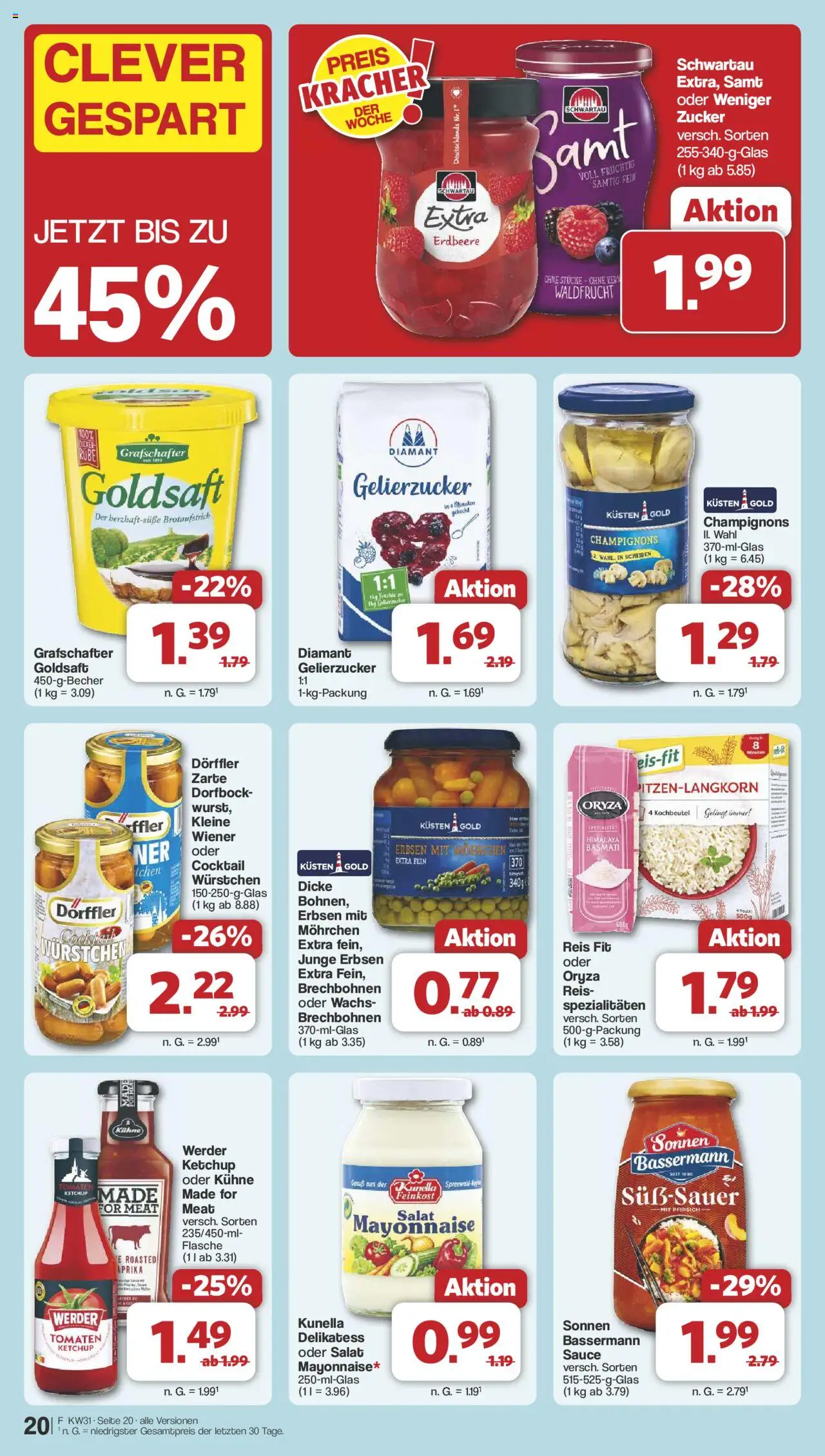 Famila Nordwest Prospekt 	 - gültig ab dem 28.07.2025 | Seite: 22 | Produkte: Gelierzucker, Reis, Ketchup, Erbsen