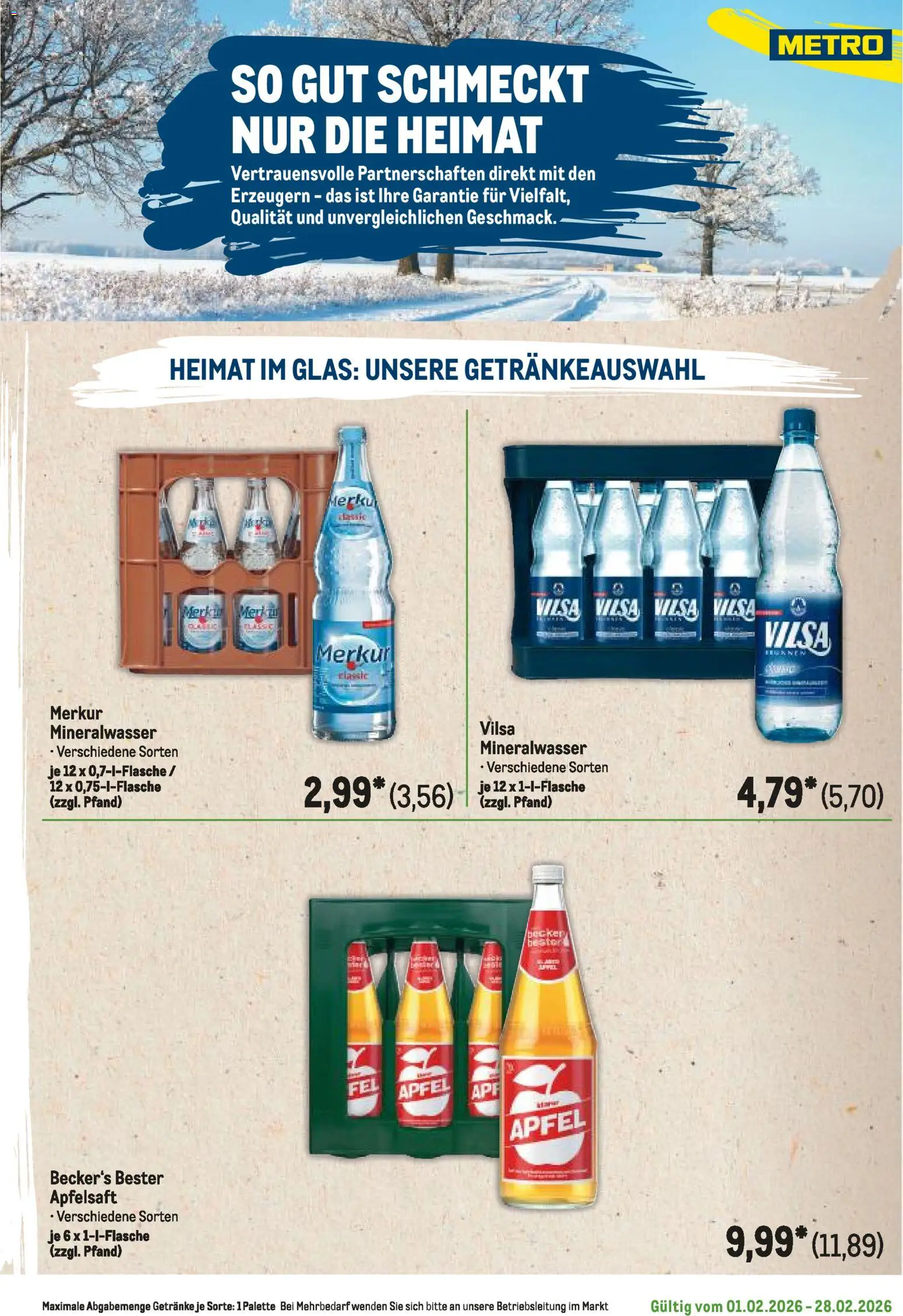 Metro Regionaler Flyer – gültig ab 01.02.2026 | Seite: 13 | Produkte: Äpfel, Apfelsaft, Mineralwasser
