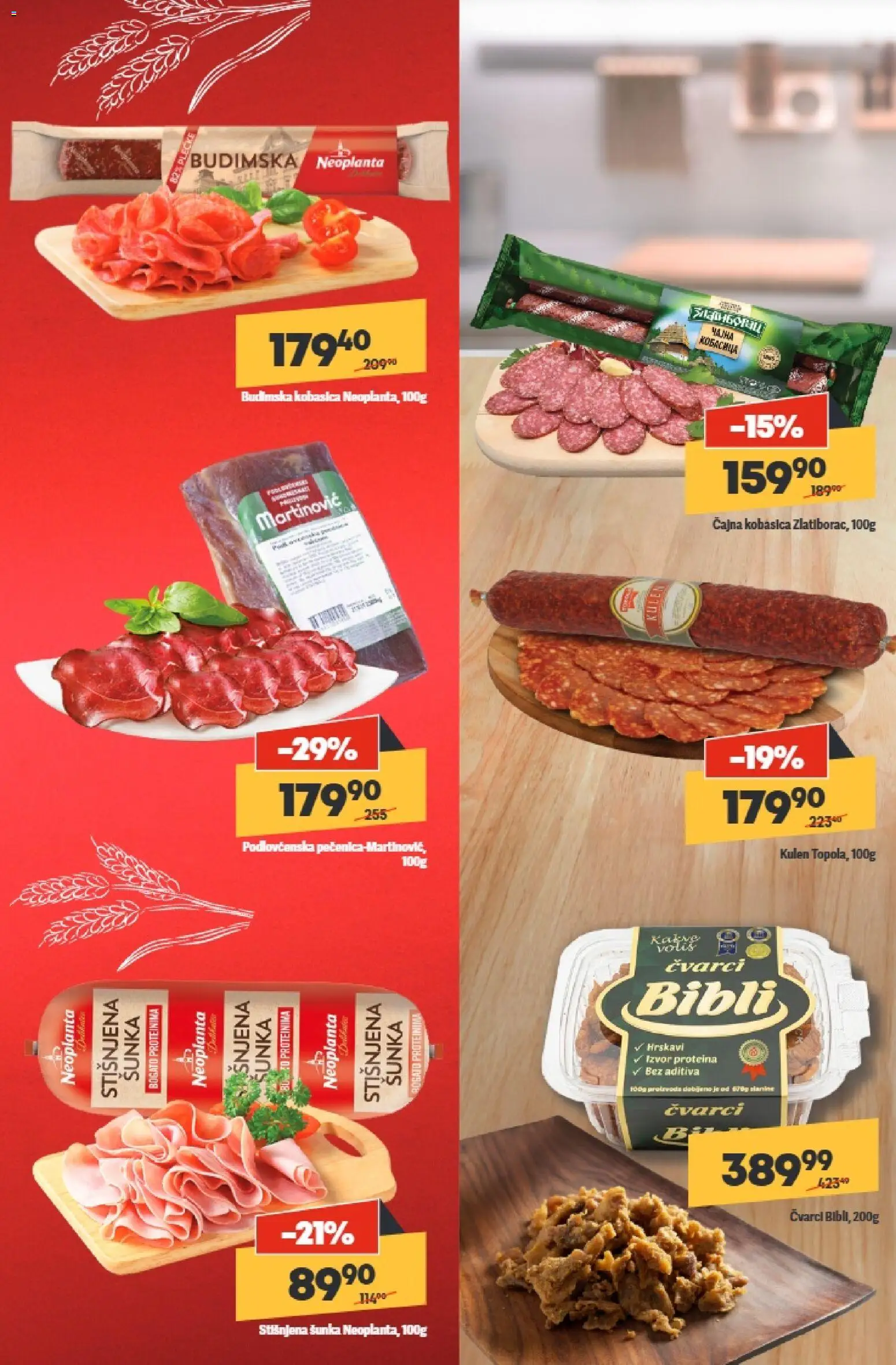 Maxi katalog - važi od 15.01.2026 | Strana: 5 | Proizvode: Čvarci, Kulen, Budimska kobasica, Šunka
