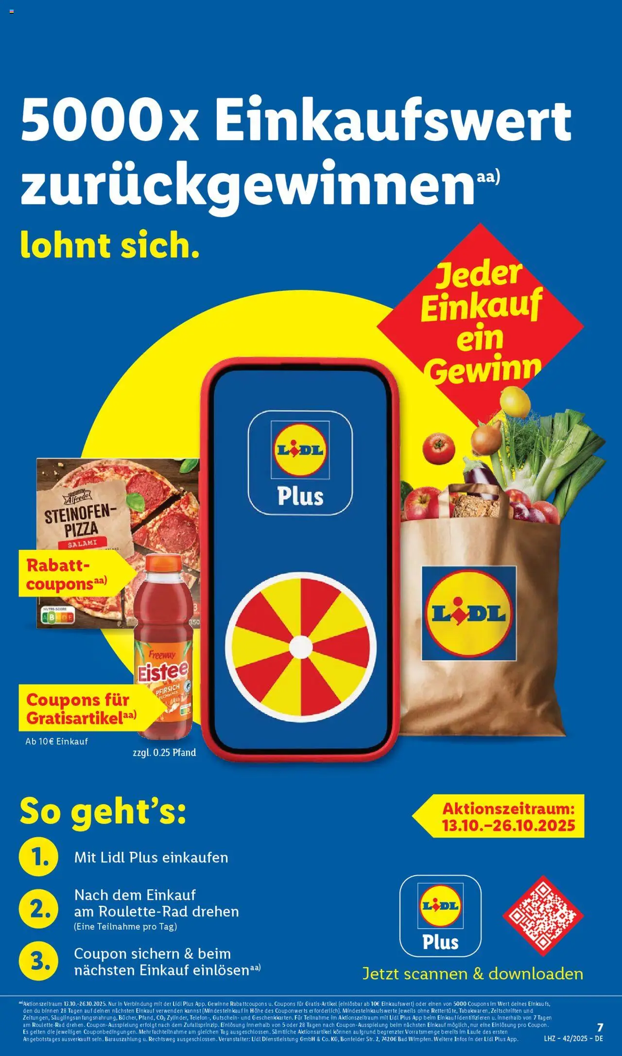 Lidl - Prospekt – gültig ab 13.10.2025 | Seite: 13 | Produkte: Bad, Pfirsich, Salami, Pizza
