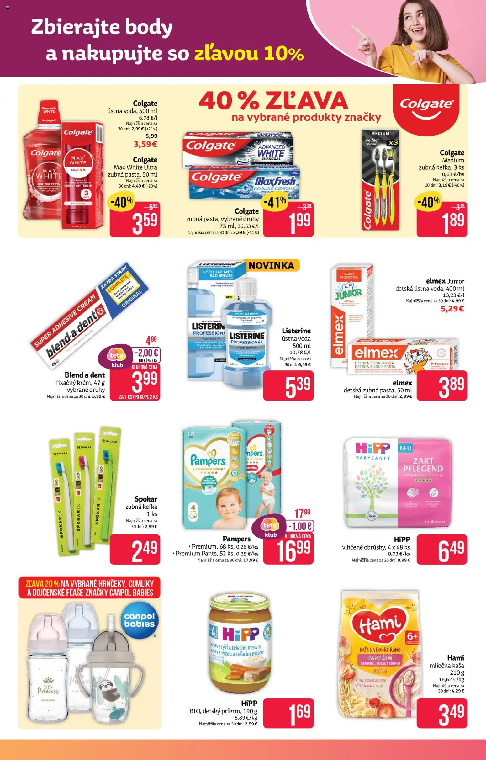 Nové Teta drogerie akcie – leták je platný od 27.10.2025 | Strana: 11 | Produkty: Zubná kefka, Zubná pasta, Voda