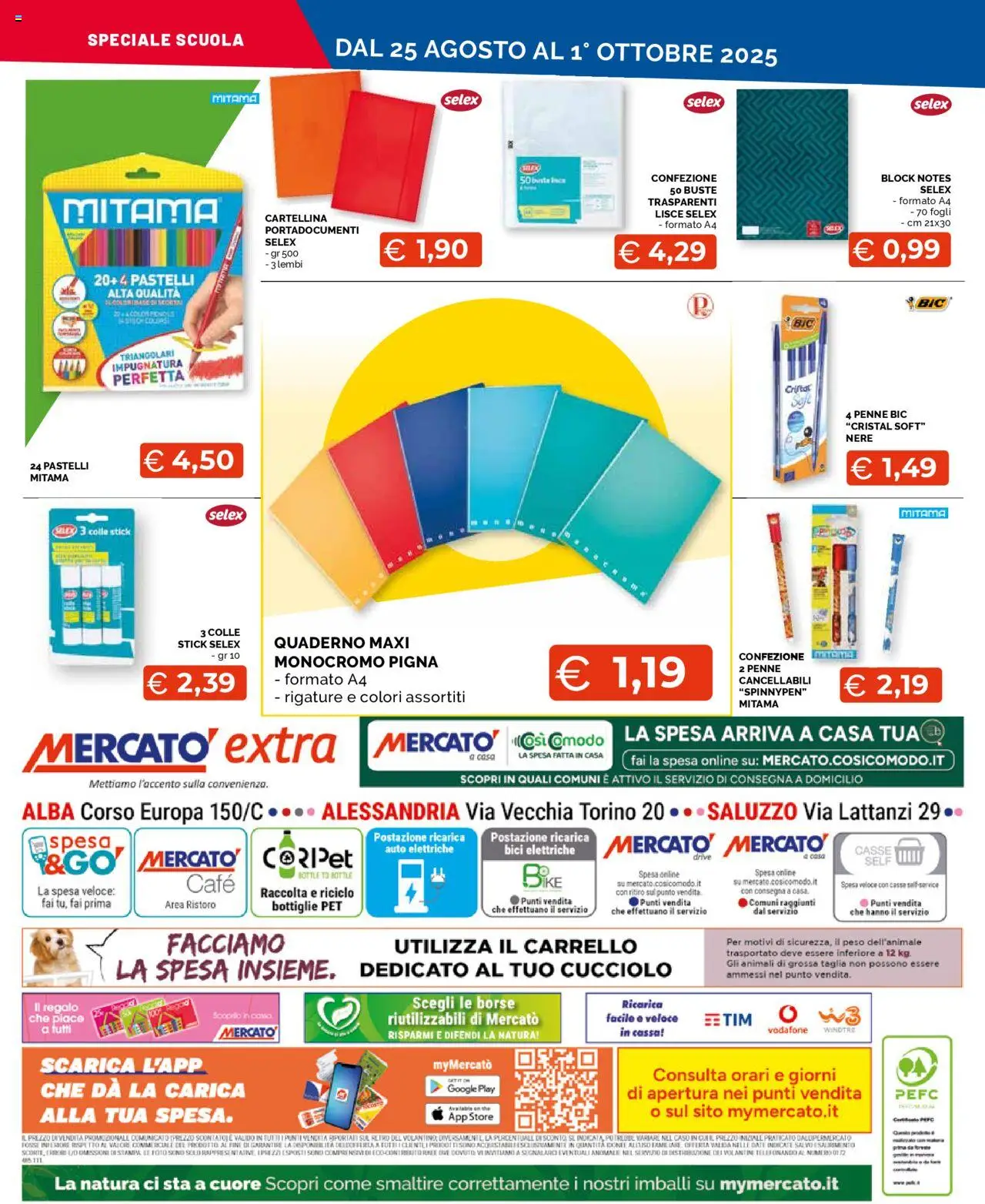 Volantino Mercatò del 25.08.2025 | Pagina: 20 | Prodotti: Carrello, Quaderno, Pastelli, Penne