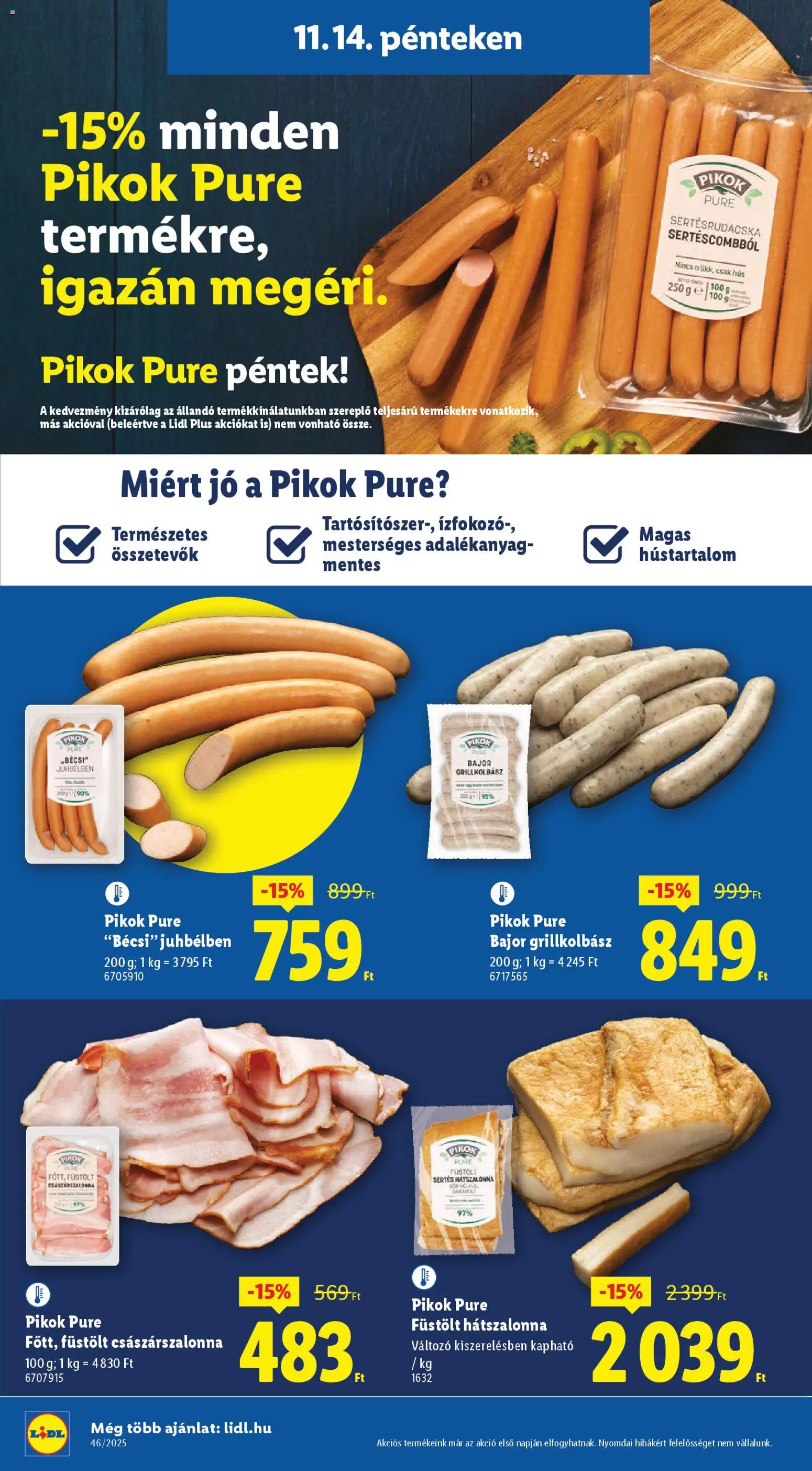 Lidl akciós ujság - amely érvényes a következő dátumtól: 13.11.2025 | Oldal: 26 | Termékek: Grillkolbász, Hús, Bacon, Császárszalonna