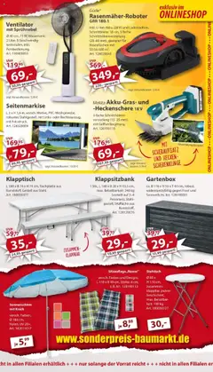 Sonderpreis Baumarkt Prospekt 	 - gültig ab dem 02.08.2025 | Seite: 11 | Produkte: Ventilator, Sonnenschirm