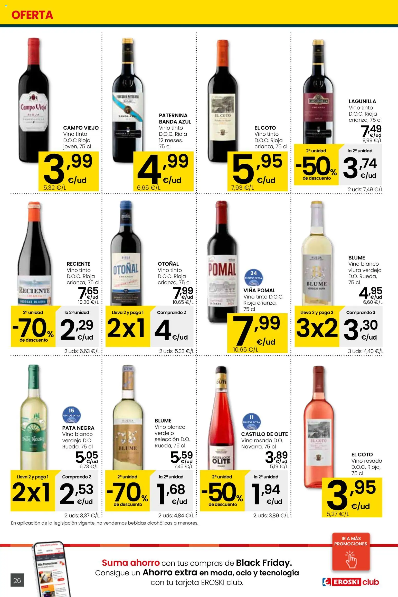 Eroski folleto │ válido desde el 13.11.2025 | Página: 26 | Productos: Vino rosado, Vino