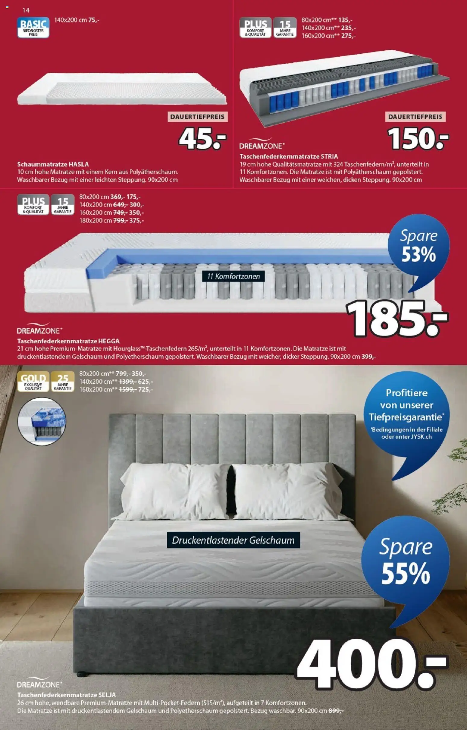 JYSK Aktionen – gültig ab 09.12.2025 | Seite: 14 | Produkte: Matratze