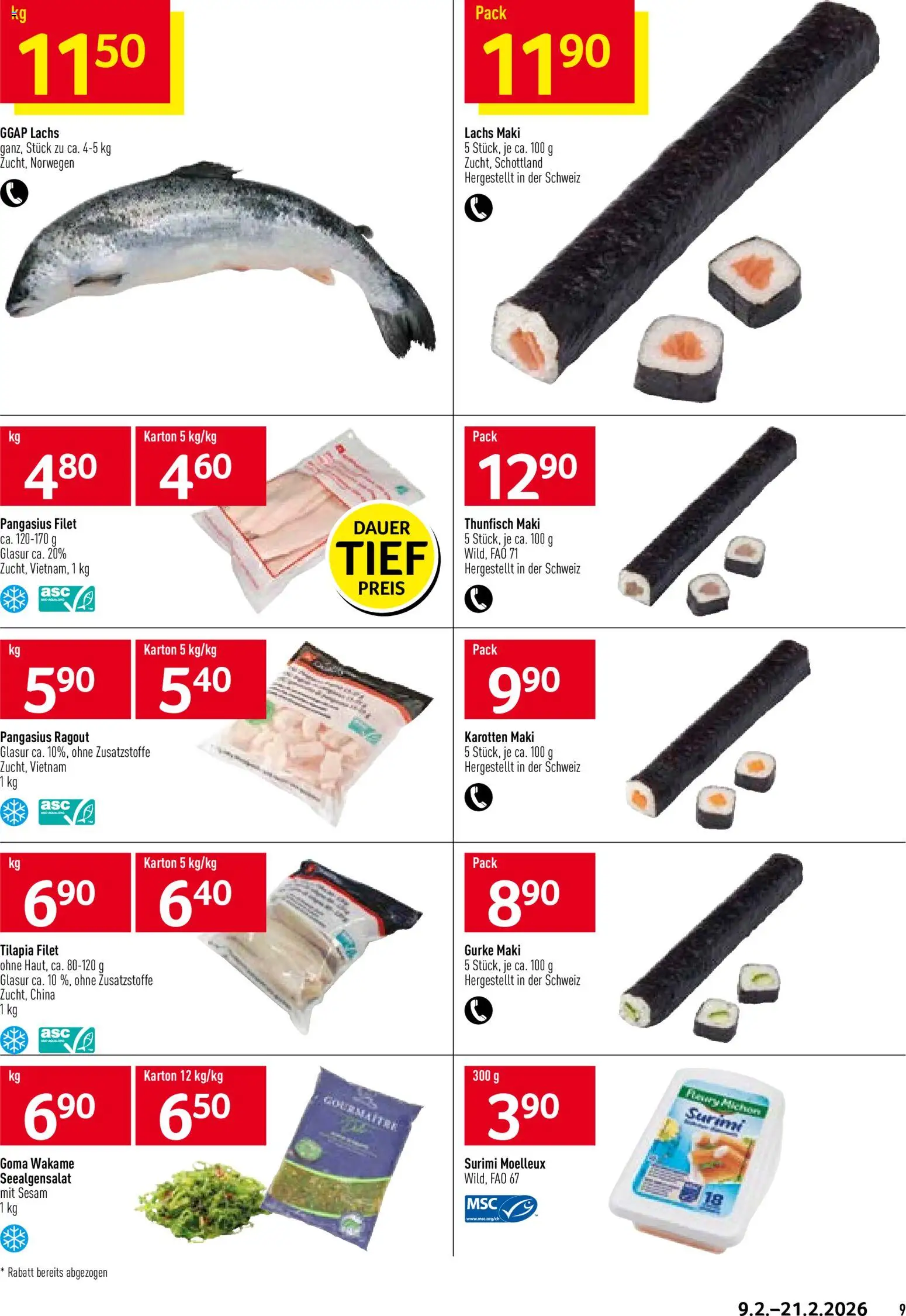 Prodega Aktionen Asia – gültig ab 09.02.2026 | Seite: 9 | Produkte: Lachs