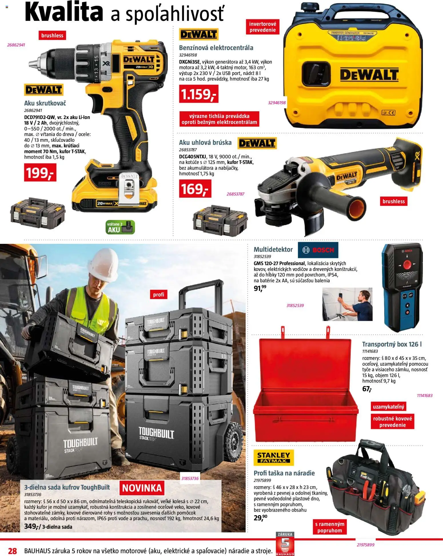 Nové Bauhaus akcie – leták je platný od 09.03.2026 | Strana: 28 | Produkty: Aku skrutkovač, Skrutkovač, Náradie, Uhlová brúska