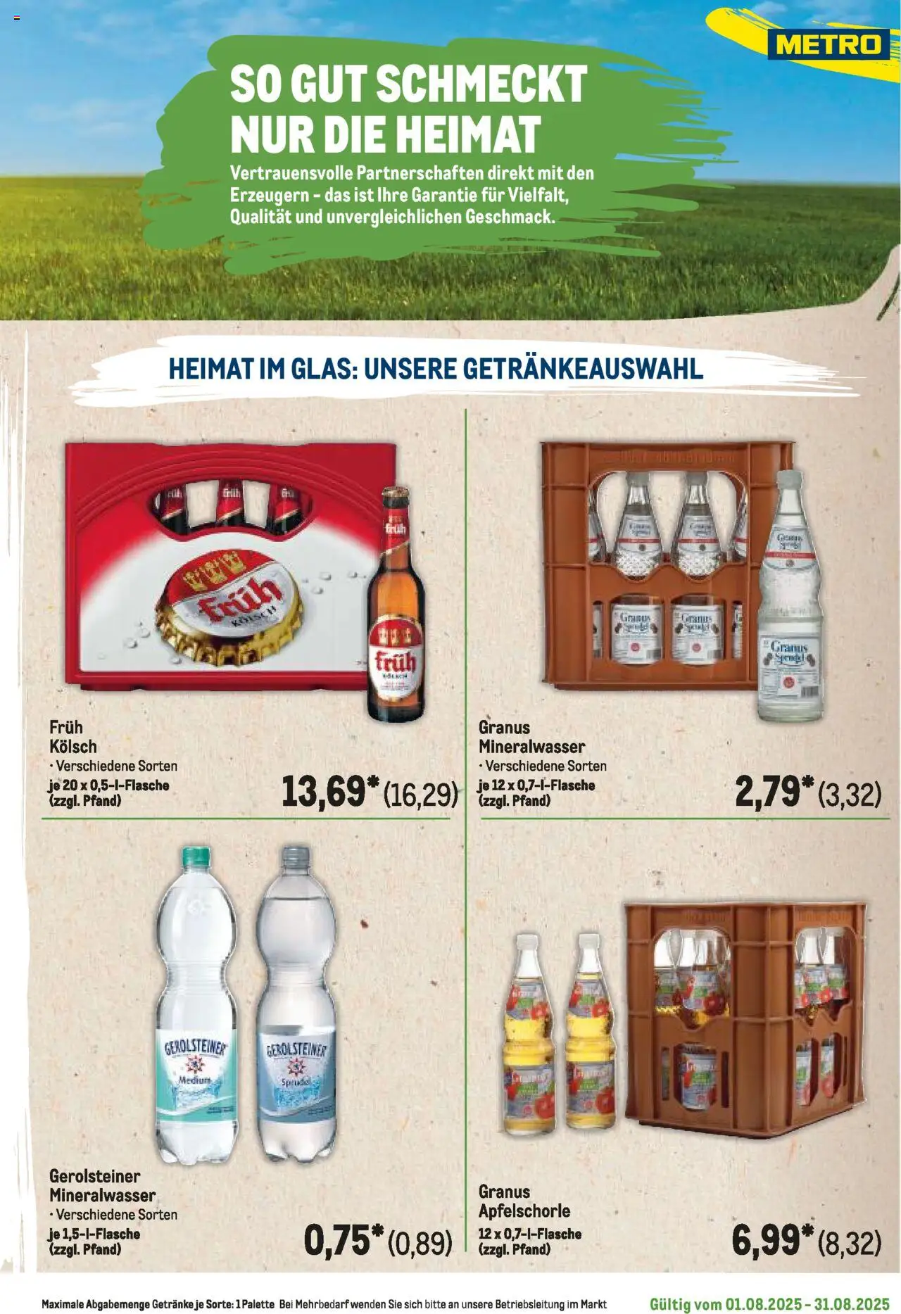 Metro Regionaler Flyer - gültig ab dem 01.08.2025 | Seite: 25 | Produkte: Mineralwasser, Gerolsteiner