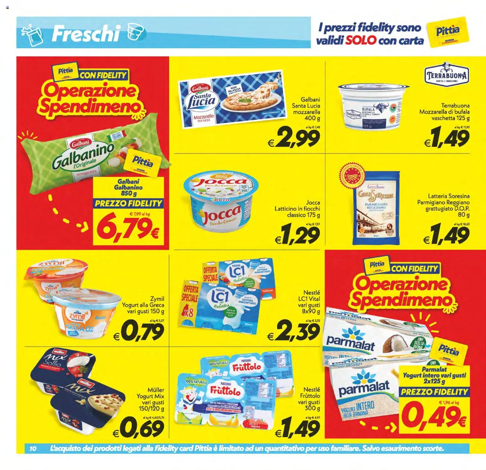 Volantino SuperConveniente del 06.03.2026 | Pagina: 10 | Prodotti: Yogurt, Mozzarella, Formaggio, Parmigiano reggiano