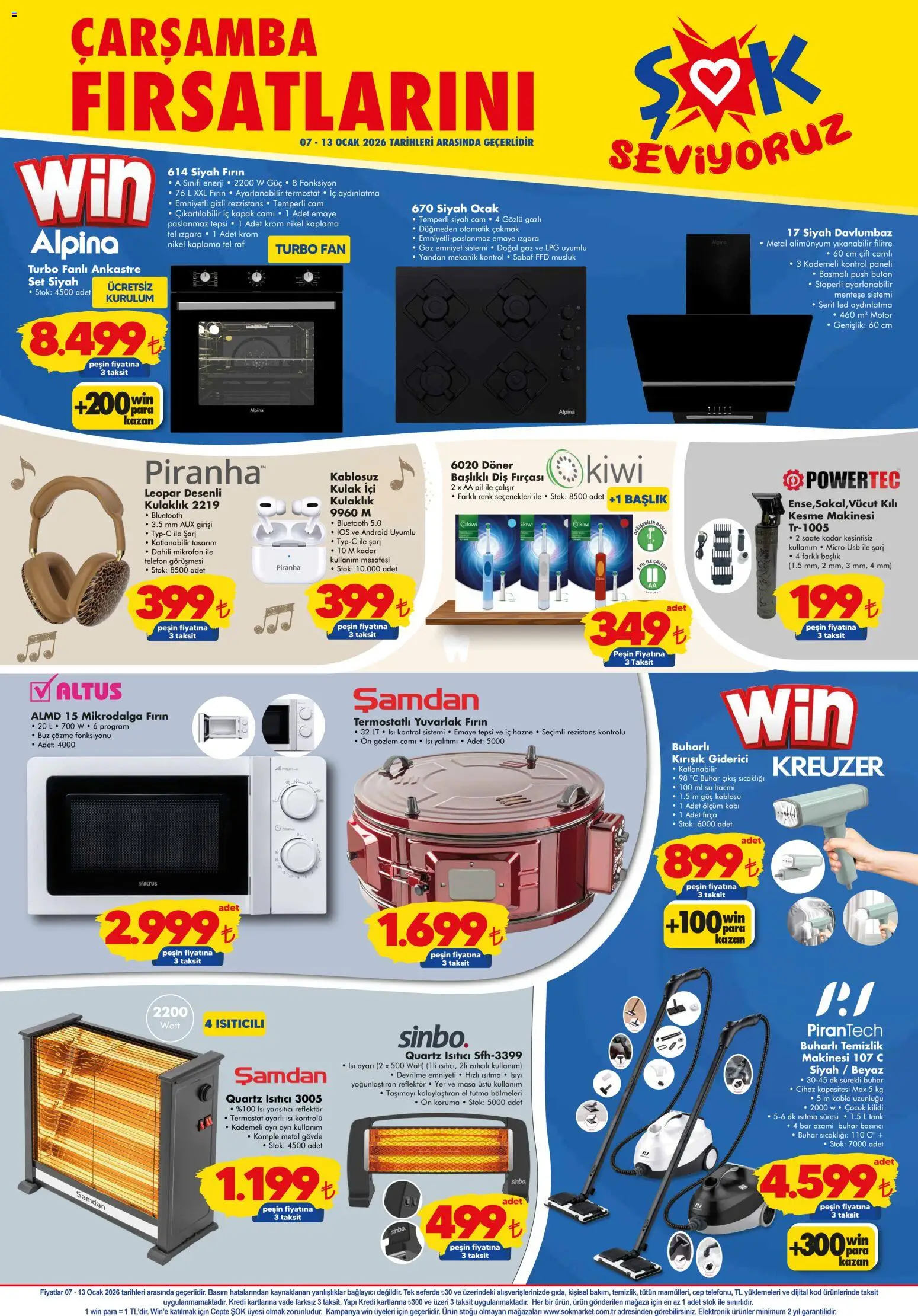 Şok Market Katalog - 07.01.2026 tarihinden itibaren geçerlidir | Sayfa: 4 | Ürünler: Pil, Kablo, Mikrofon, Fırın