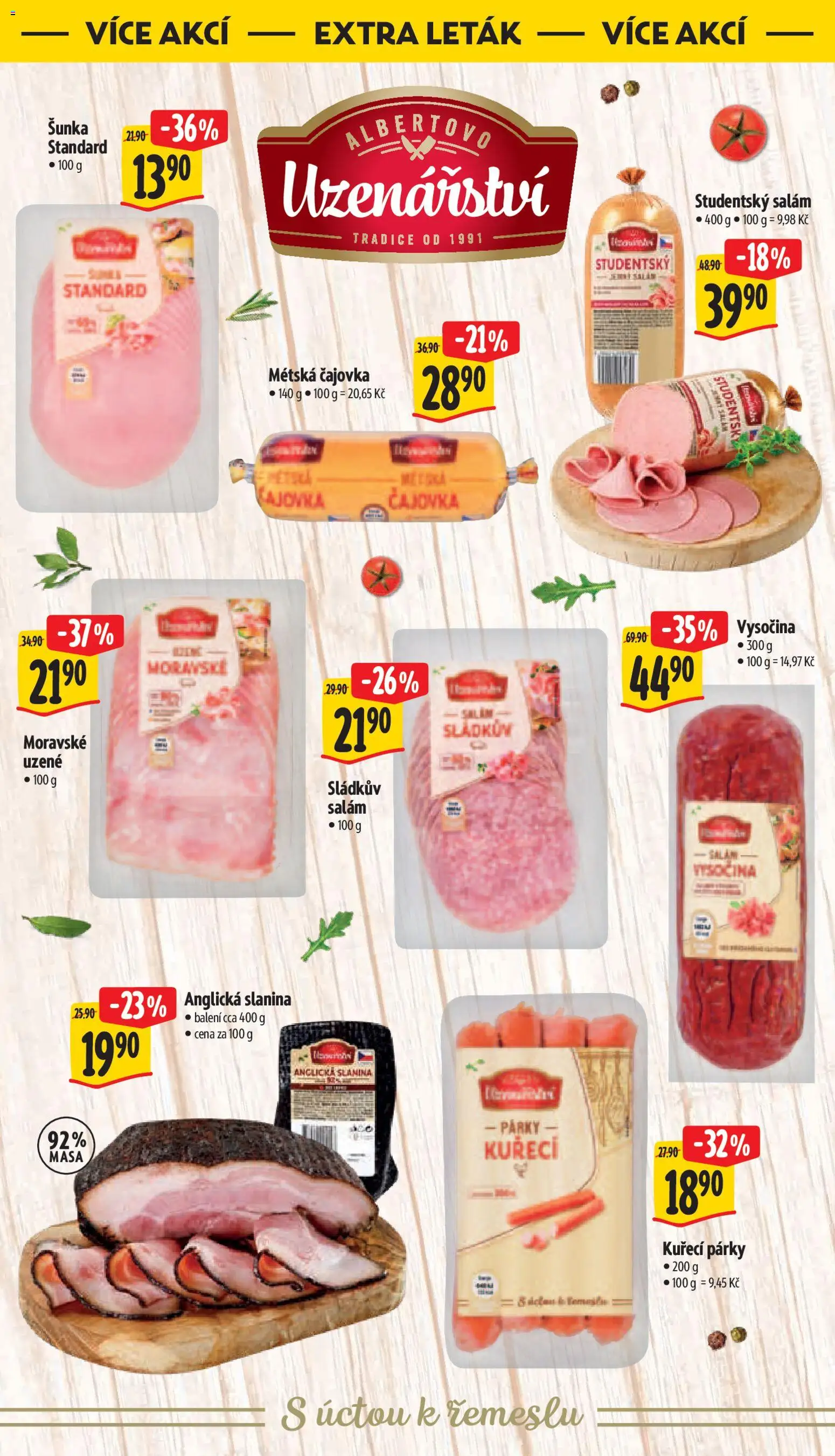 Albert leták - Supermarket - Brno od 18.03.2026 | Strana: 44 | Produkty: Salám, Párky, Vysočina, Slanina