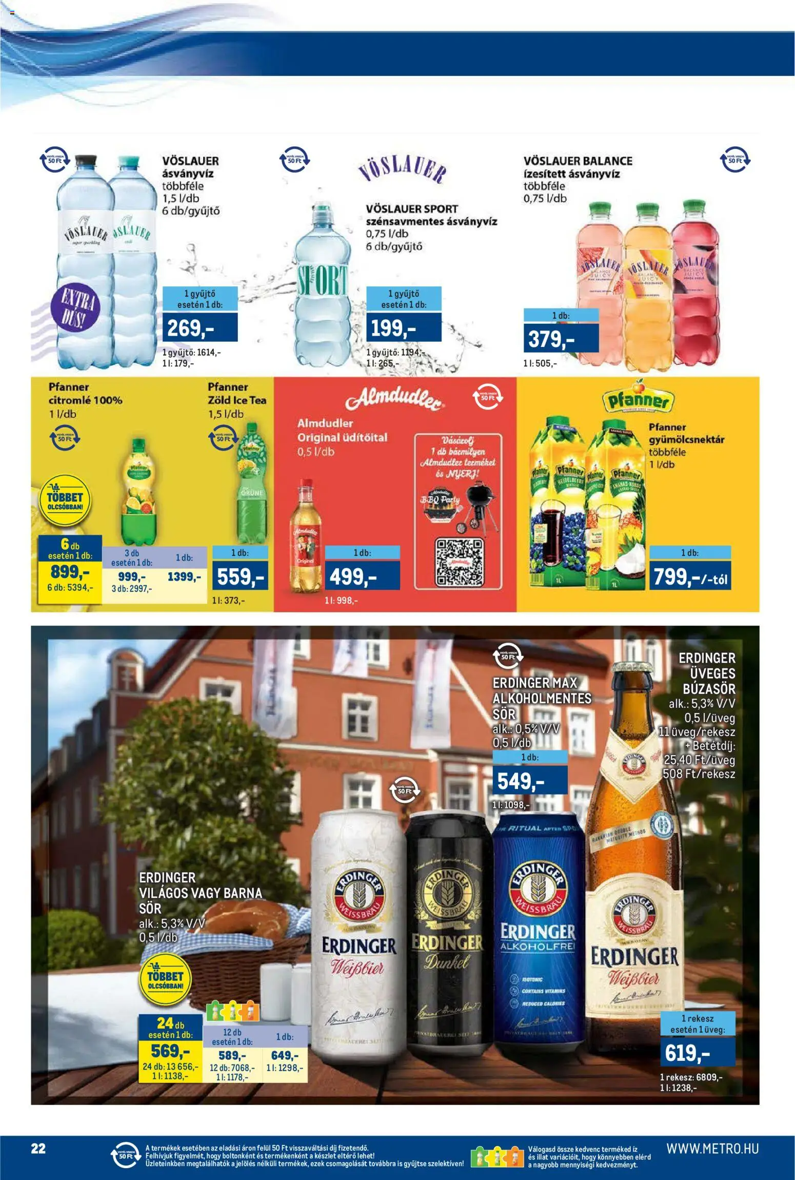 Metro akciós ujság - amely érvényes a következő dátumtól: 16.04.2026 | Oldal: 22 | Termékek: Búzasör, Ice tea, Ásványvíz, Só