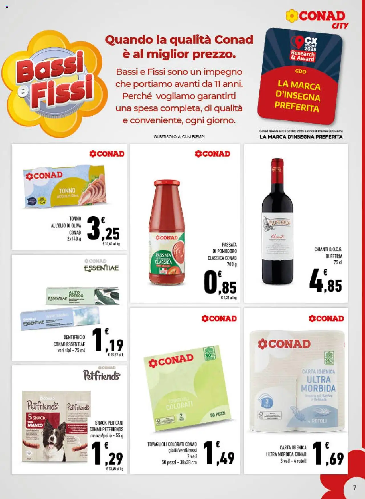 Volantino Conad del 10.09.2025 | Pagina: 7 | Prodotti: Carta igienica, Dentifricio, Manzo, Tonno