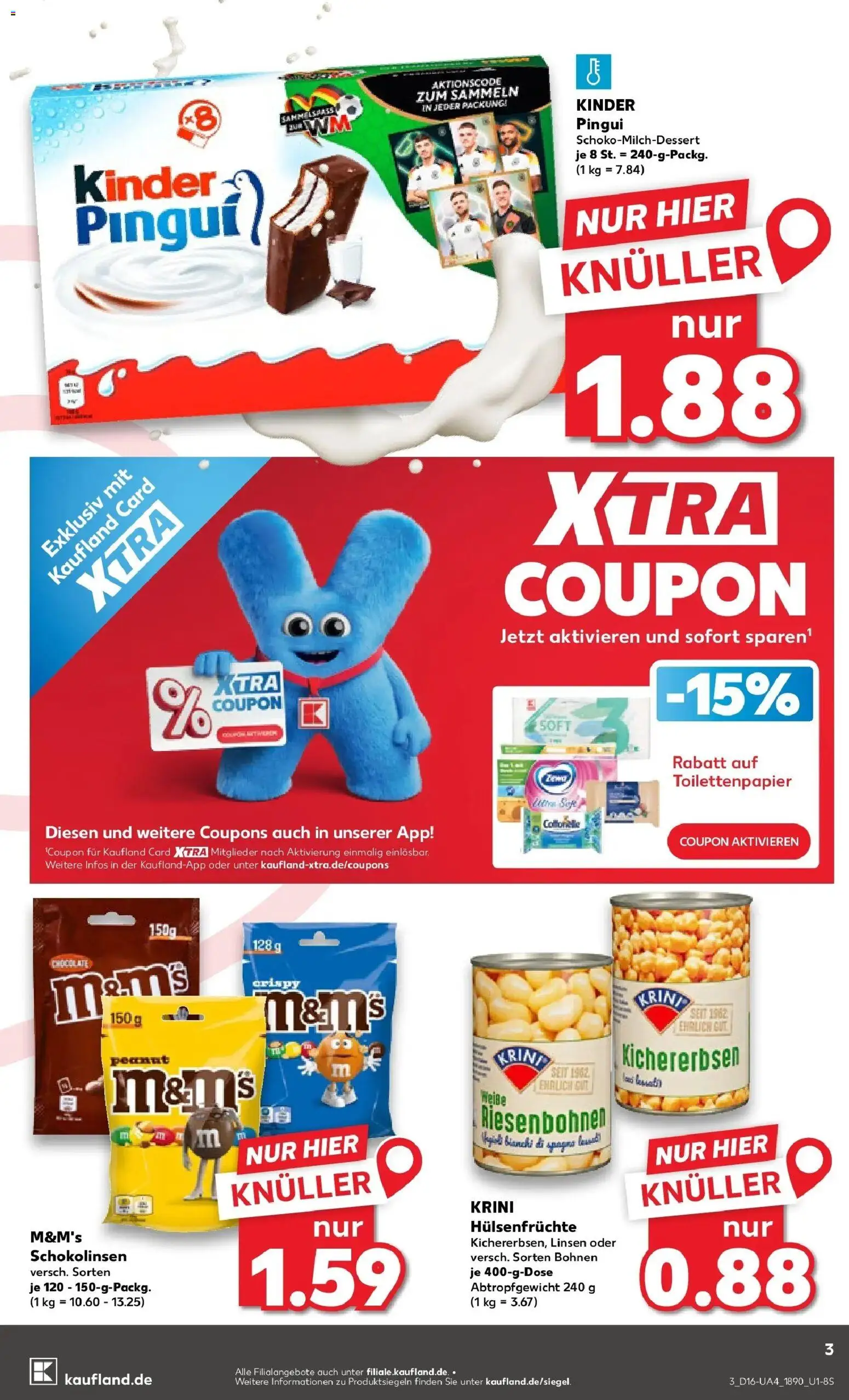 Kaufland Prospekt Schmelz	 – gültig ab 16.04.2026 | Seite: 3 | Produkte: M&M's, Toilettenpapier
