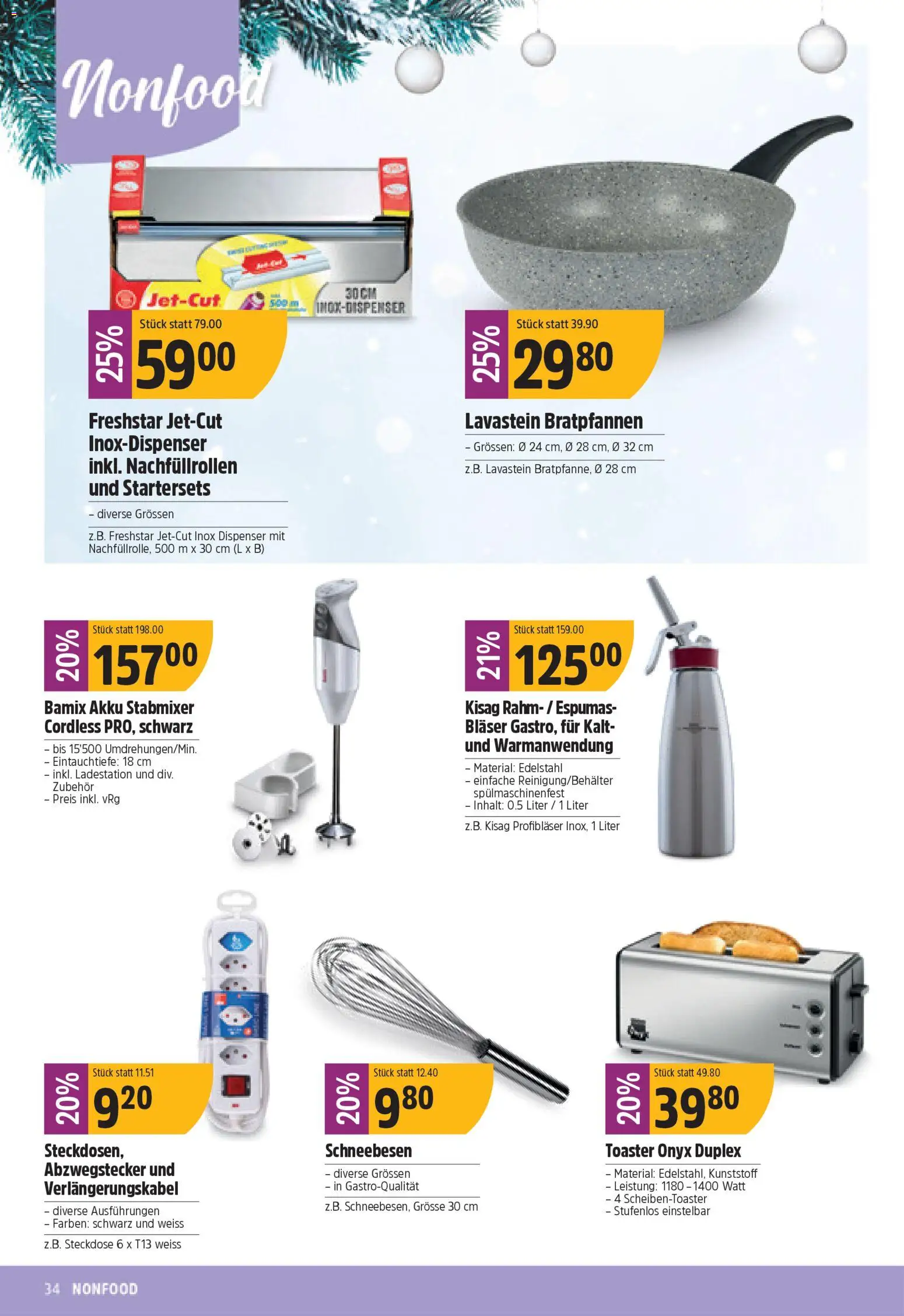 TopCC Aktionen – gültig ab 24.11.2025 | Seite: 34 | Produkte: Toaster, Steckdose, Stabmixer