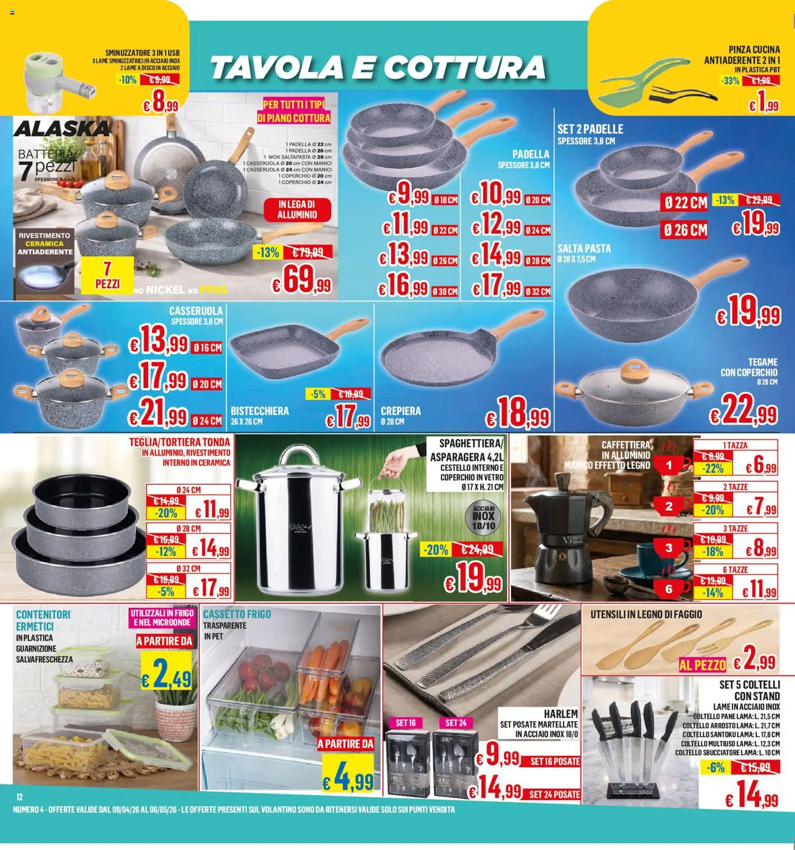 Volantino Satur del 08.04.2026 | Pagina: 12 | Prodotti: Posate, Pane, Caffettiera, USB