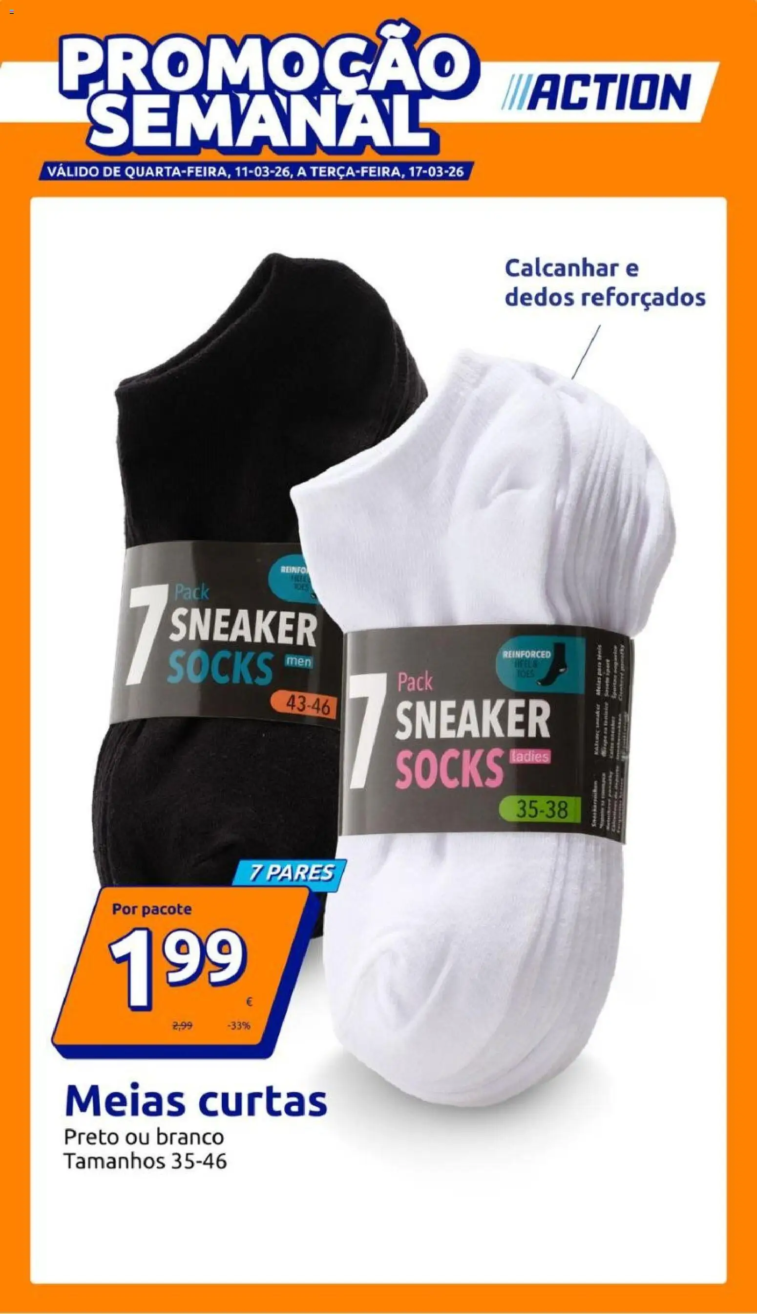 Action folheto │ válido de 11.03.2026 | Página: 1 | Produtos: Meias