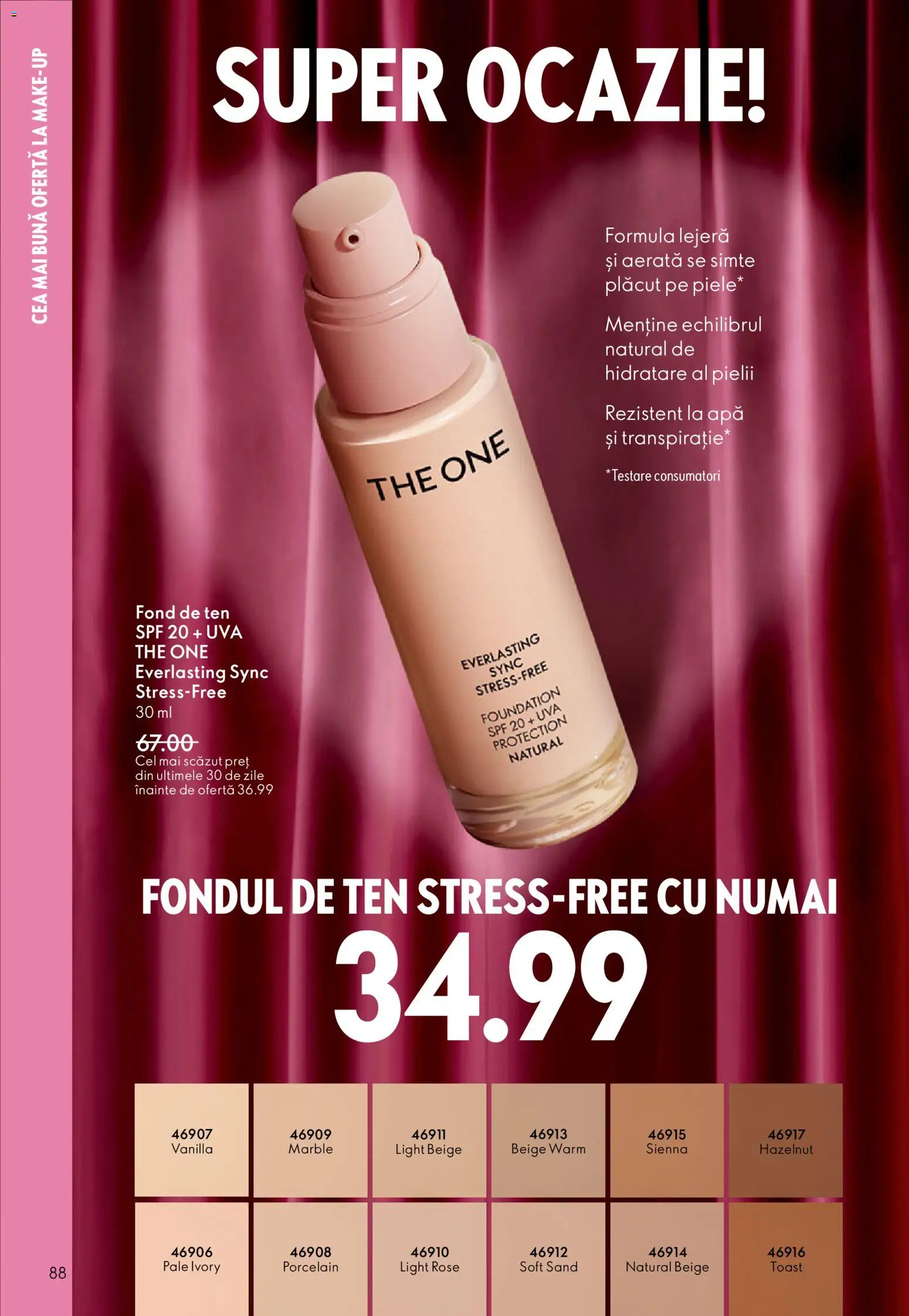 Noul catalog Oriflame – valabil de la 21.01.2026 | Pagină: 88 | Produse: Fond de ten, Apă
