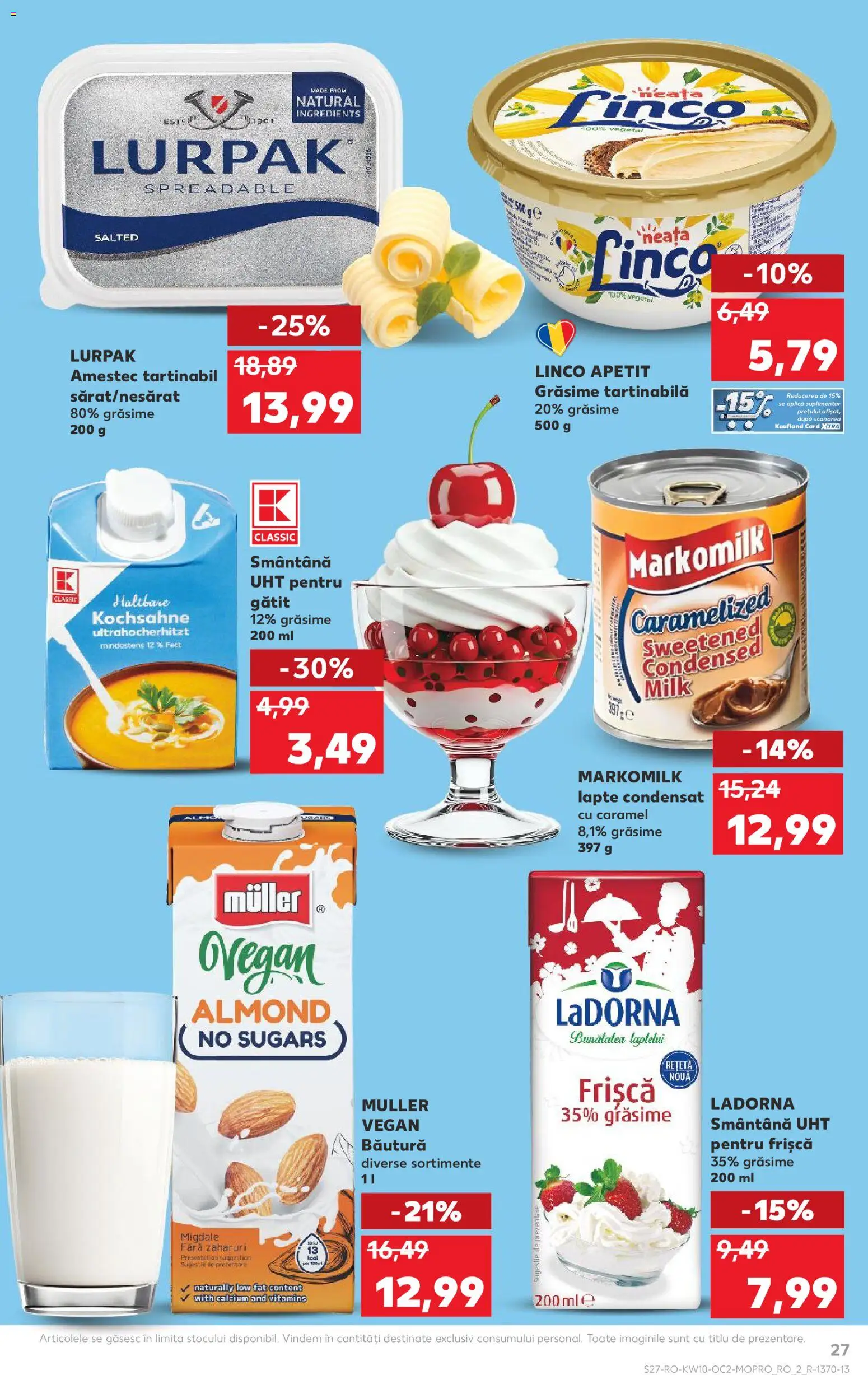 Noul catalog Kaufland – valabil de la 04.03.2026 | Pagină: 27 | Produse: Kalem ucu, Migdale, Frișcă, Smântână