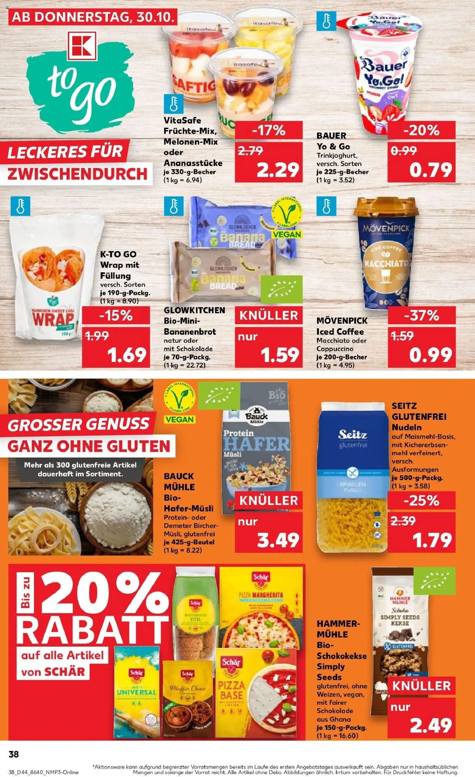Kaufland prospekt Hattingen	 – gültig ab 30.10.2025 | Seite: 38 | Produkte: Mehl, Schokolade, Pizza, Nudeln